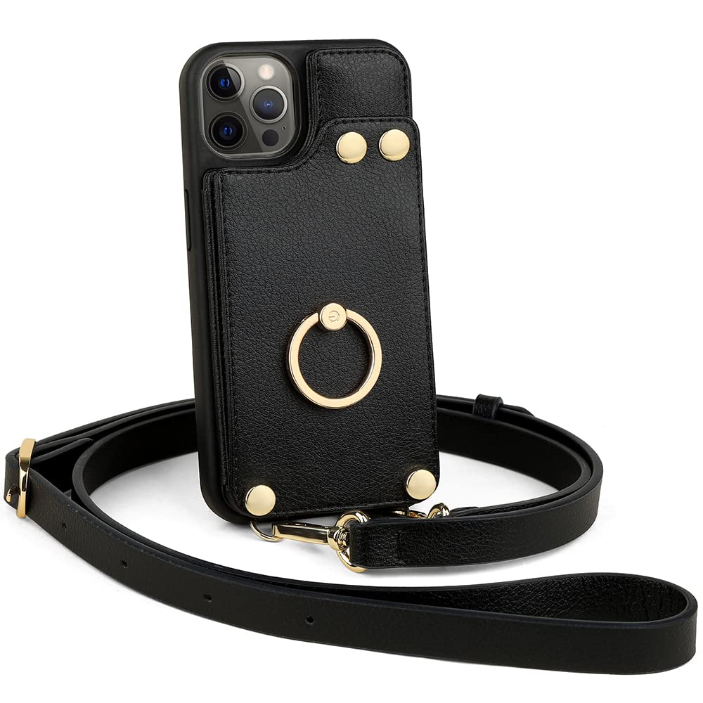LAMEEKU Magnetic Leather Wallet Case for iPhone 13 Pro Max (6.7