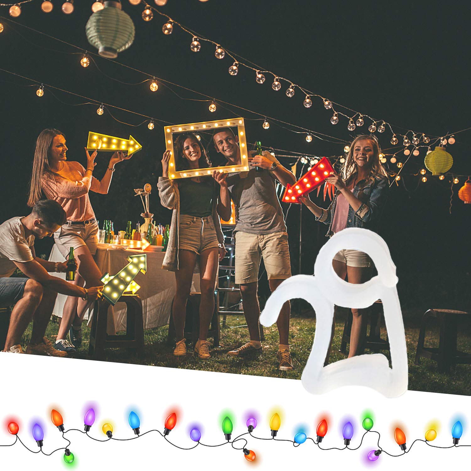 200-Pack Easter Light Clips - Universal Gutter Hooks for Outdoor String Lights - Durable Command Strips for Holiday & Party Decorations - Perfect for Easter, Christmas, and Outdoor Lighting Displays