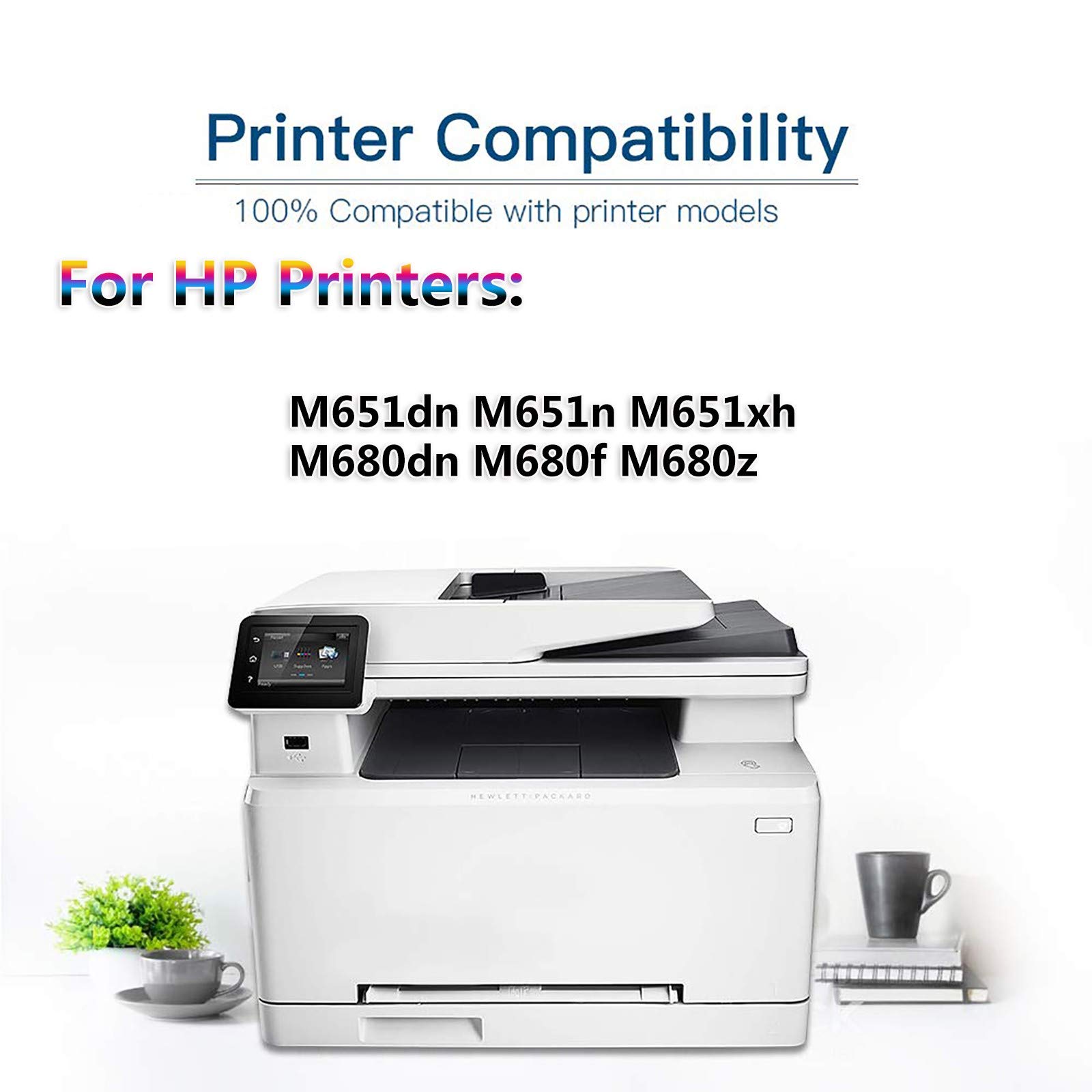 2 Pack High Yield 653A CF321A Compatible Toner Cartridge for HP Pro M651dn/M651n/M651xh/M680dn/M680f/M680z Laser Printers - Cyan Ink Replacement for Office & Home Printing Needs