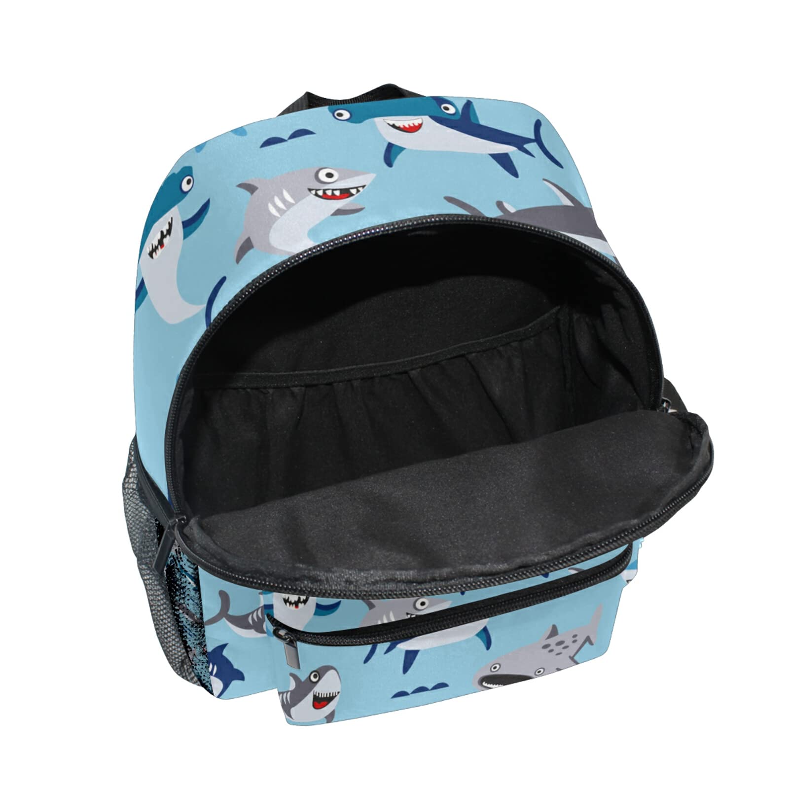 Custom Shark Kids Backpack with Name - Personalized Toddler Backpack for Boys & Girls | Adjustable Chest Strap | Durable Preschool Backpack for School, Travel & Outdoor Adventures