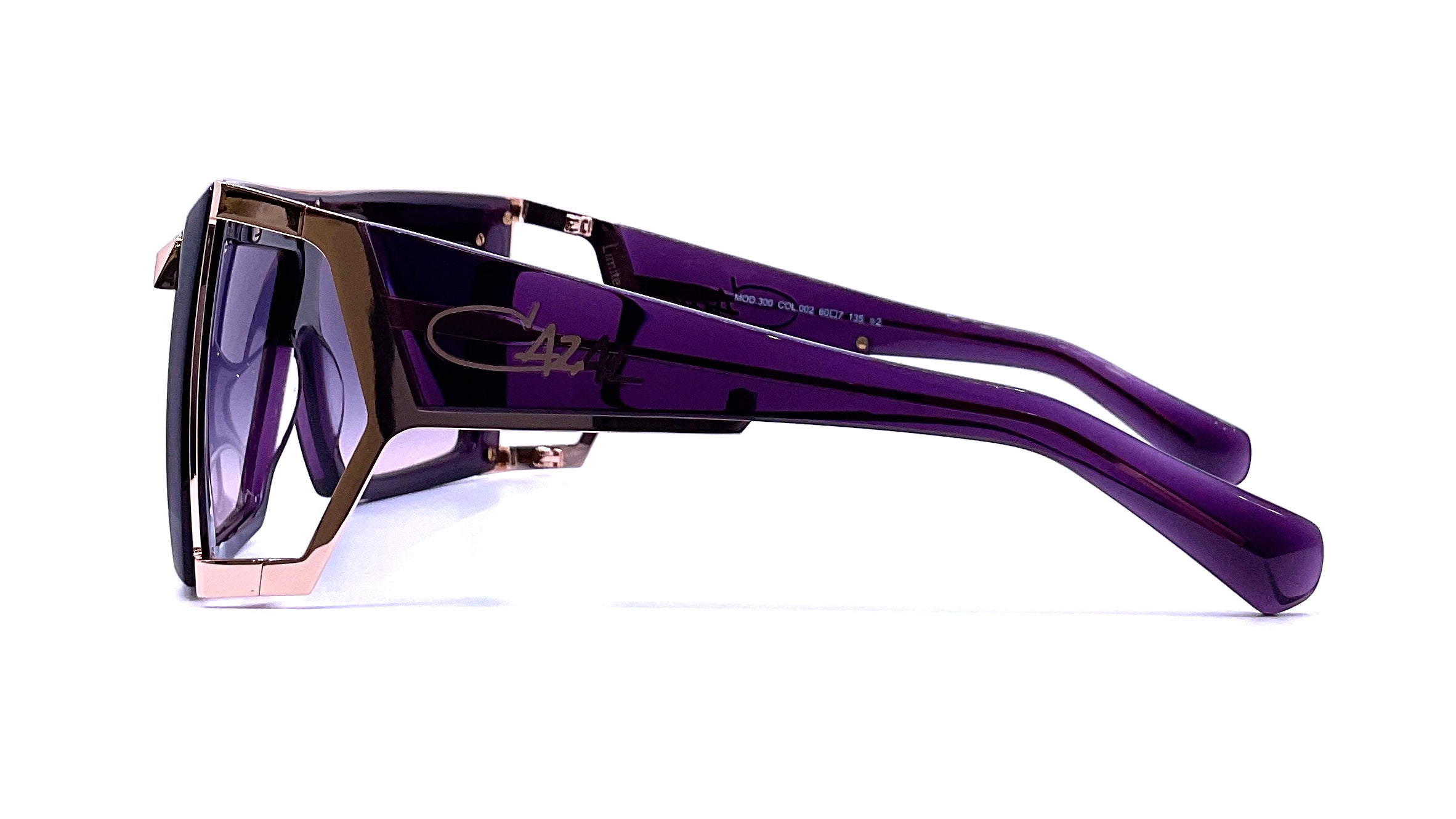 Cazal 300 Sunglasses - Aubergine & Rose Gold Frame, UV Protection, Retro Style for Men & Women - Perfect for Outdoor Activities, Fashion & Travel