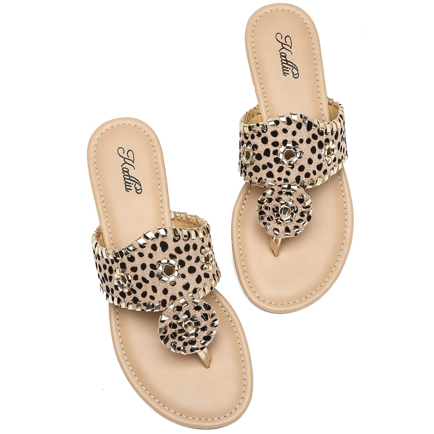 Katliu Women's Flat Sandals - Comfortable Flip Flops & Dressy Thong Sandals for Beach, Pool, and Casual Outfits | Summer Fashion Footwear