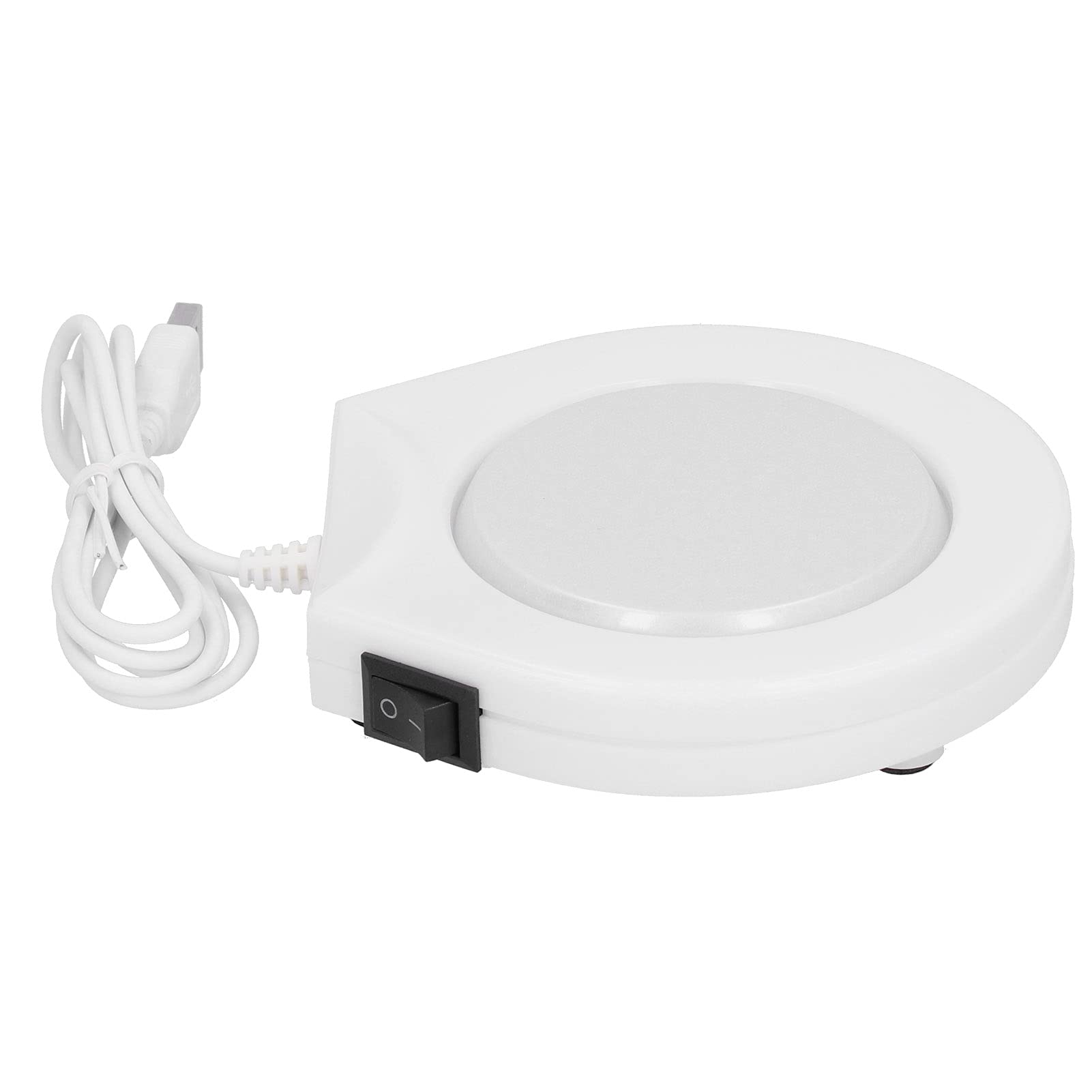 USB Heated Cup Warmer Coaster - 4.5x4.5 Inch Electric Mug Warmer Pad with Thermostat for Coffee, Tea, Milk - Home & Office Desk Accessory - Perfect for Keeping Beverages Warm While Working or Relaxing