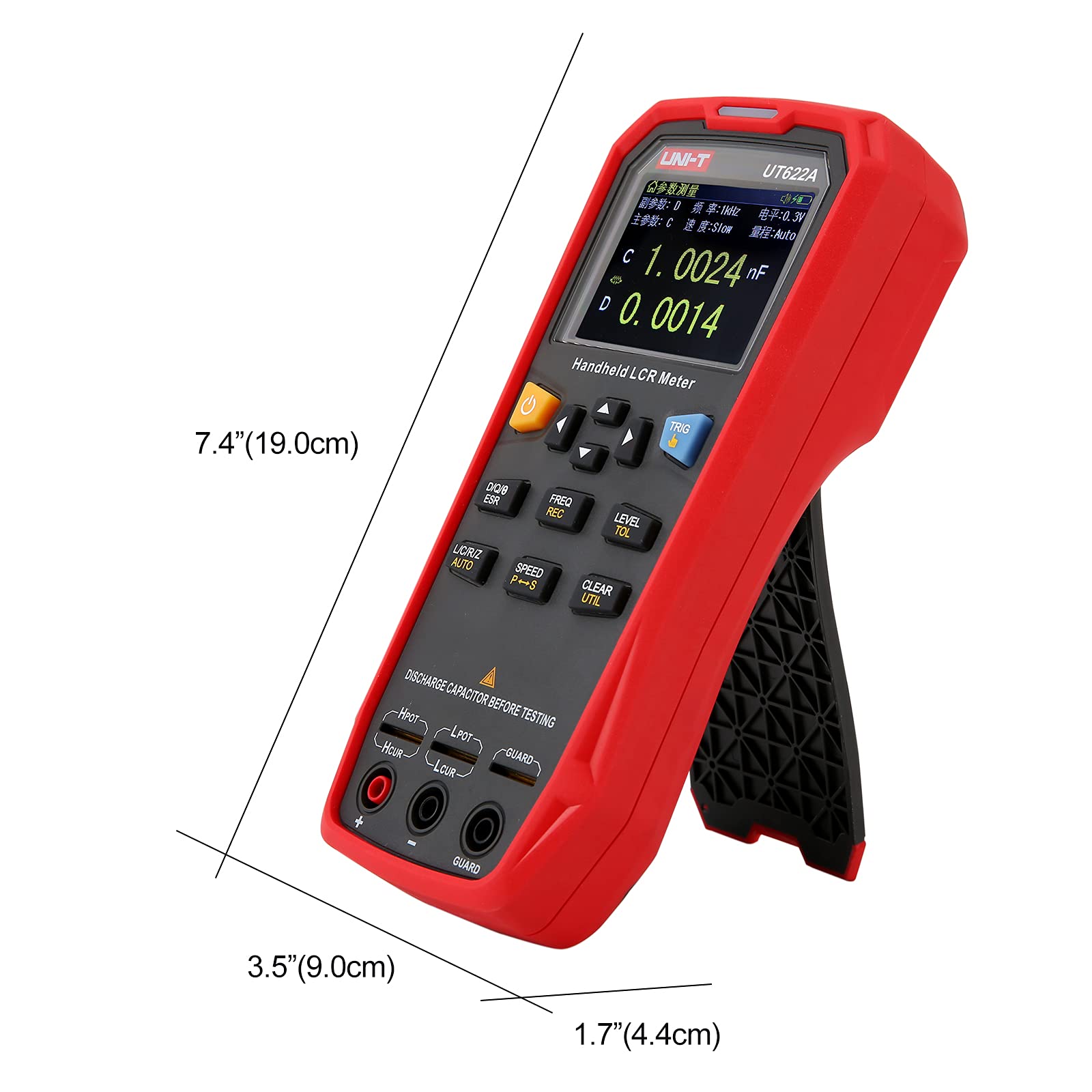 UNI-T UT622A Digital LCR Meter - Handheld Inductance Capacitance Resistance Tester with High Precision, Backlight & Data Hold | Industrial Component Testing, Capacitor ESR Meter for Electronics Repair & Circuit Analysis