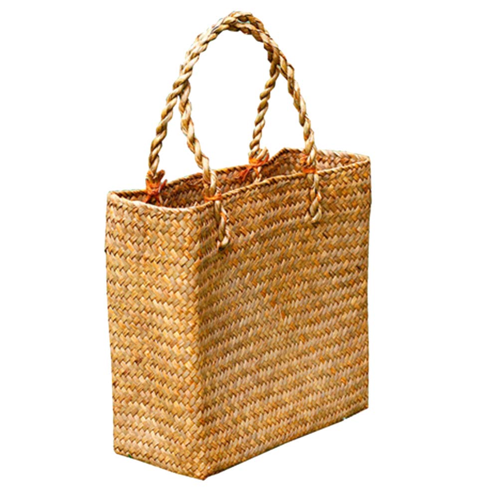 Women's Woven Straw Shoulder Bag - Stylish Tote for Travel & Beach