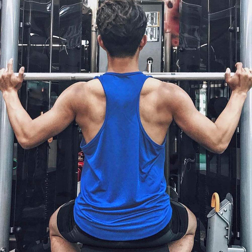 3 Pack Men's Skull Print Stringer Tank Tops - Bodybuilding Gym Shirts, Workout Fitness Vests for Weightlifting & Muscle Training - Perfect for Gym, Bodybuilding & Athletic Wear
