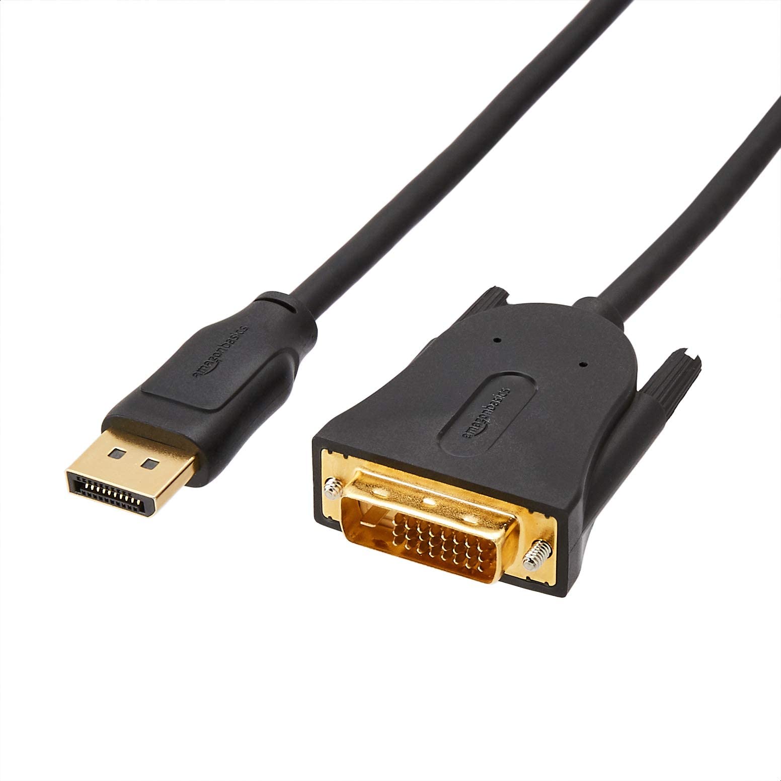 Amazon Basics 10-Pack DisplayPort to DVI Cable - 6ft Black Gold-Plated 1080p@60Hz 1920x1080 Resolution - High-Speed Video Connection for PC, Laptop, Monitor, Gaming & Home Theater Setup