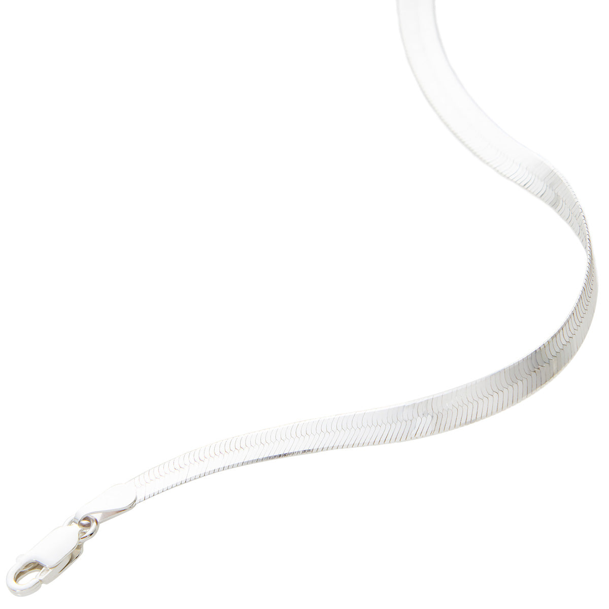 Elegant Sterling Silver Herringbone Bracelet - 4mm Wide, Dainty & Timeless Jewelry for Women - Perfect for Everyday Wear, Gifts & Special Occasions