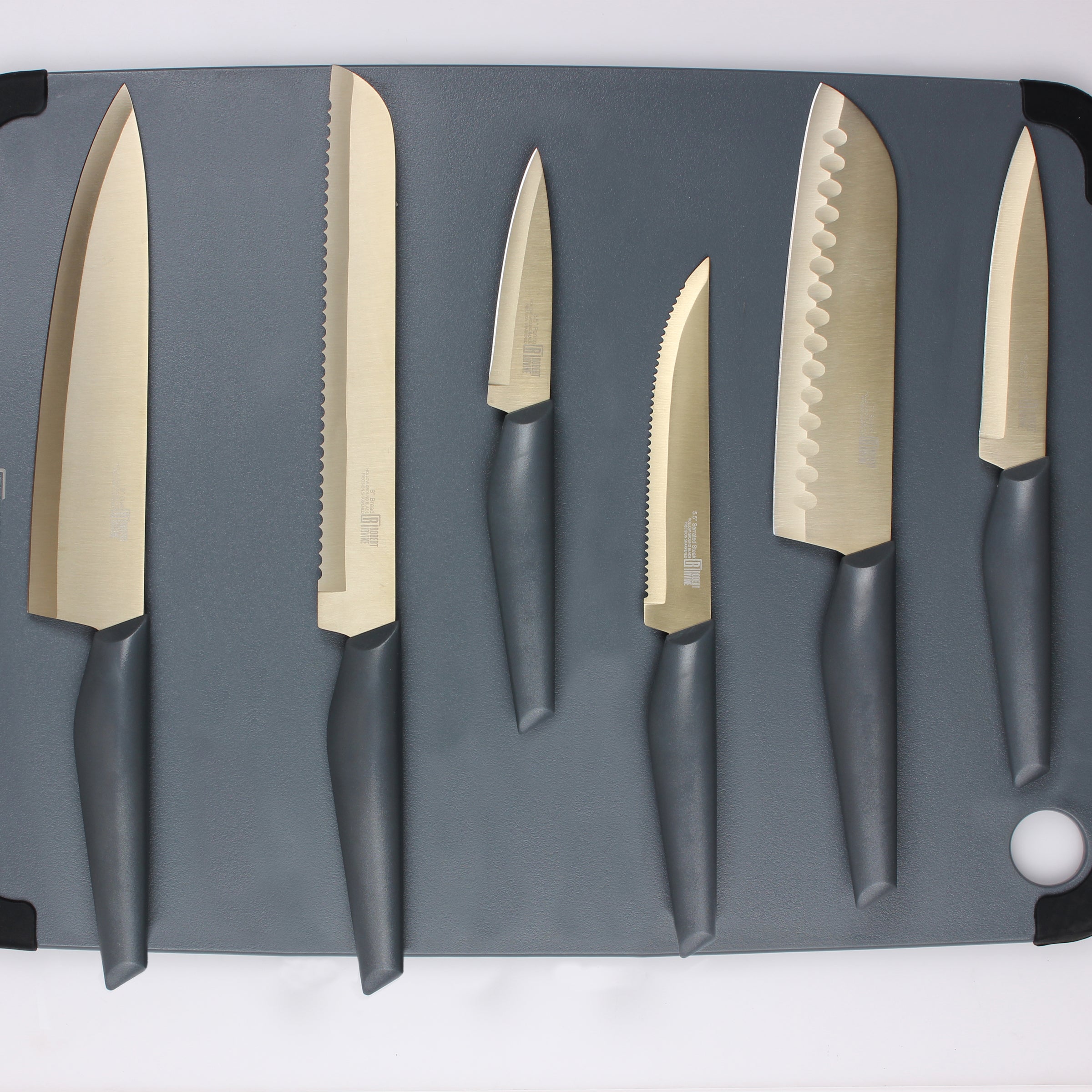 Premium Robert Irvine 10-Piece Cutlery Set - Elegant Grey & Champagne Stainless Steel Knives, Forks & Spoons - Perfect for Dinner Parties, Wedding Gifts & Home Dining