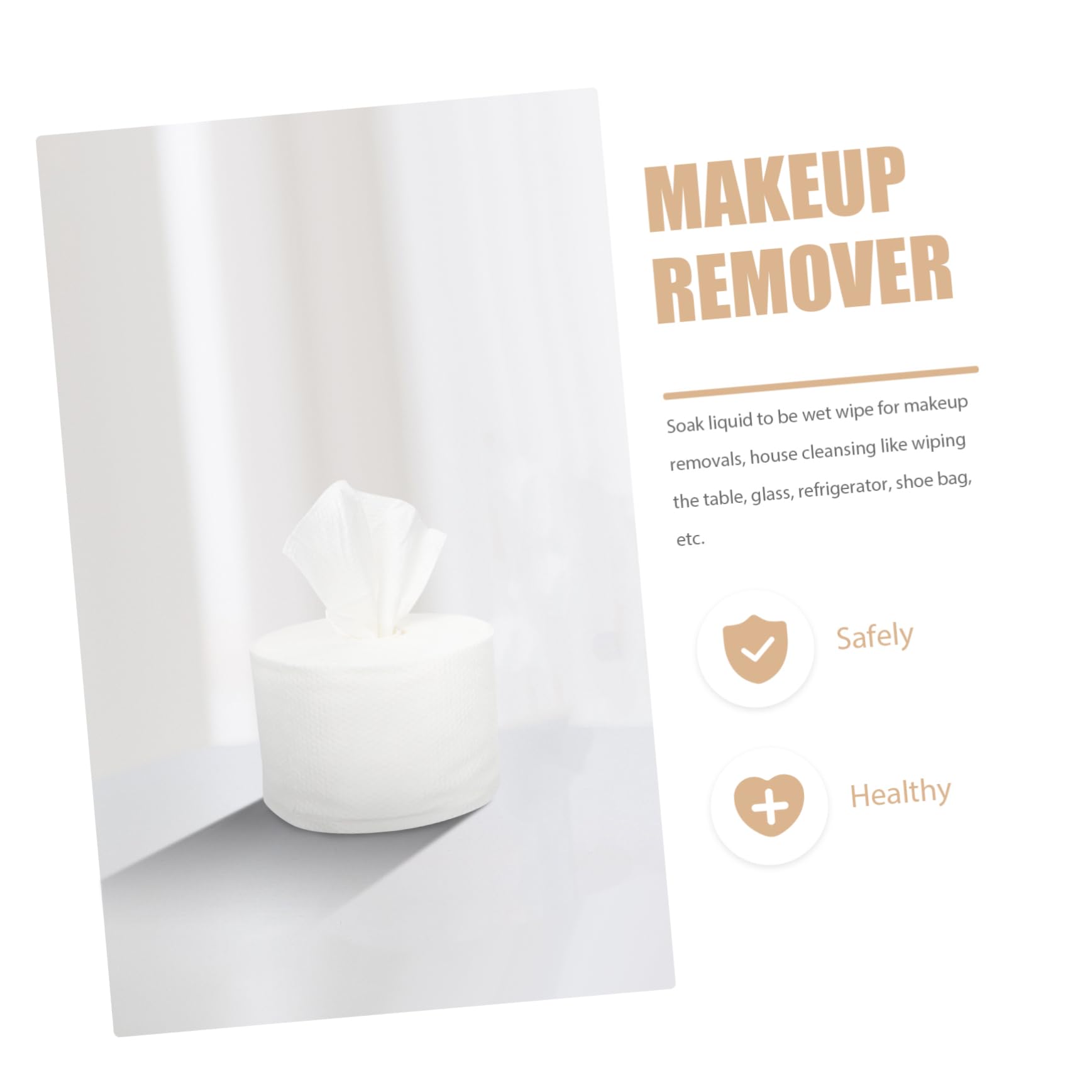 Healeved Disposable Face Towels - 1 Roll of 100 Soft Nonwoven Dry Wipes for Makeup Removal, Facial Cleansing & Travel | Portable Camping Towels, Ideal for Gym, Spa & Daily Skincare Routine