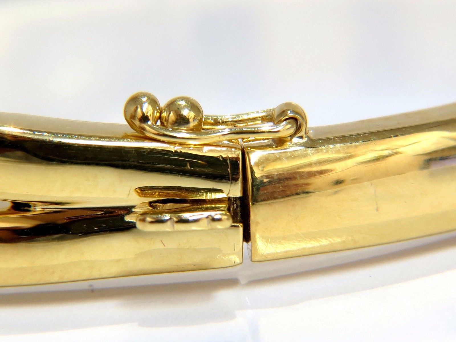 14Kt Gold Bangle Bracelet with 0.70ct Round Natural Diamonds - Raised Bar Deco Design for Women's Luxury Jewelry, Perfect for Weddings, Anniversaries & Special Occasions