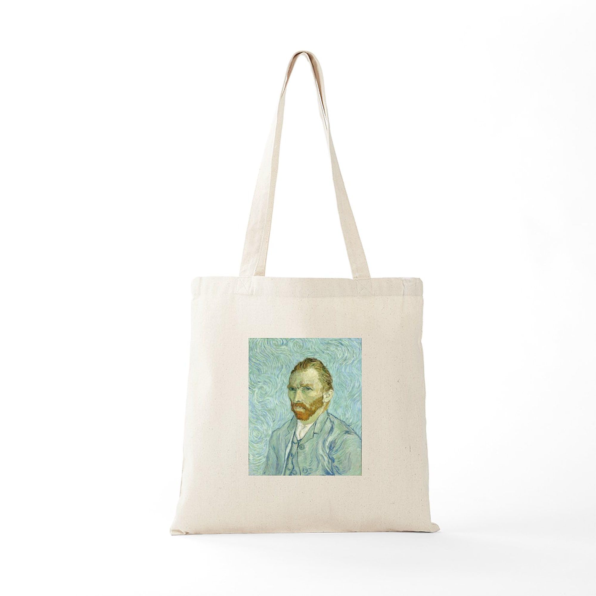 Vincent Van Gogh Irises Tote Bag - Natural Canvas Reusable Shopping Bag for Groceries, Beach & Everyday Use