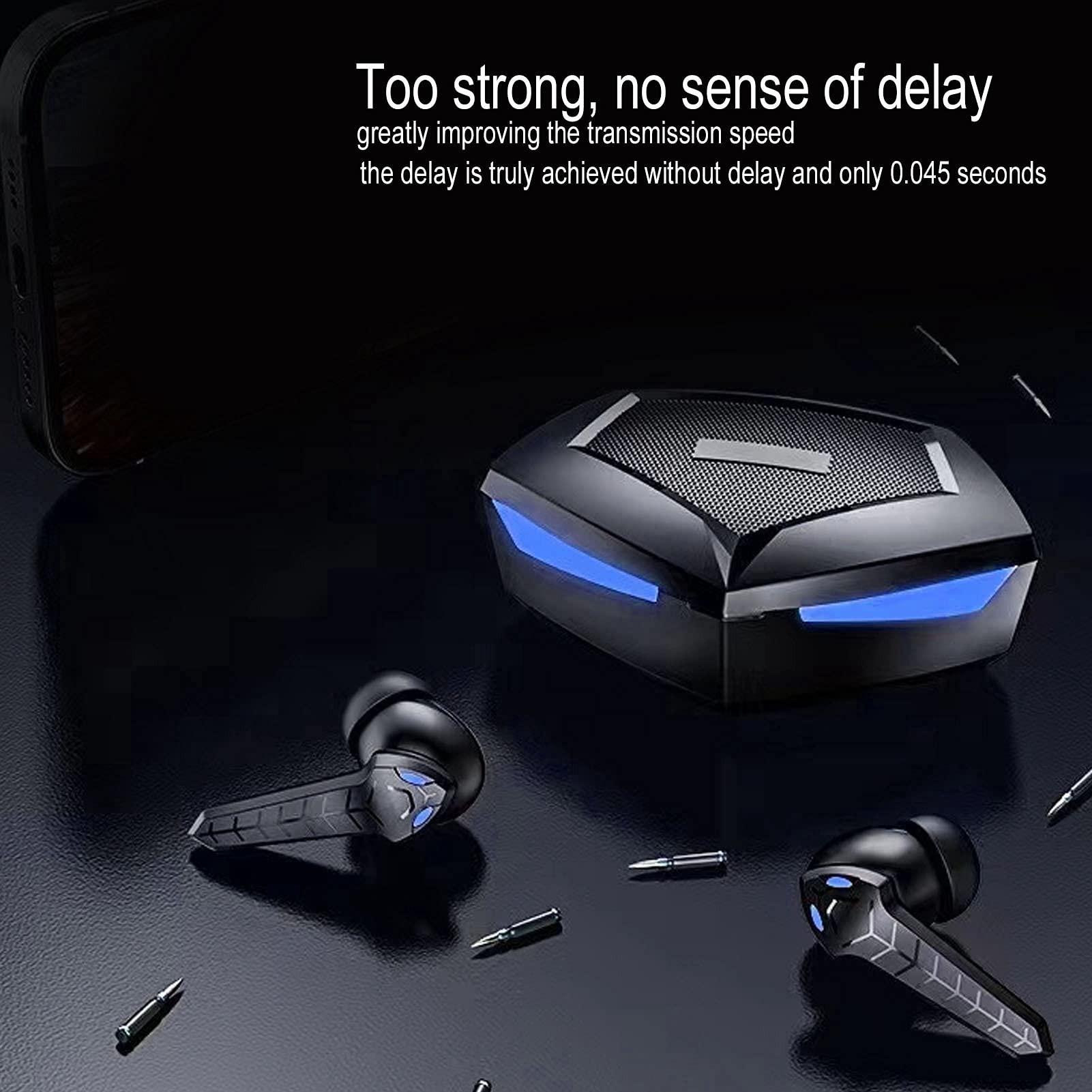 P36 Wireless Bluetooth Earbuds with Microphone - Bluetooth 5.2 Gaming Headphones with Noise Cancelling, Low Latency, Fast Charging & HD Sound - Perfect for Workouts, Running, Gym & Commuting (Black)