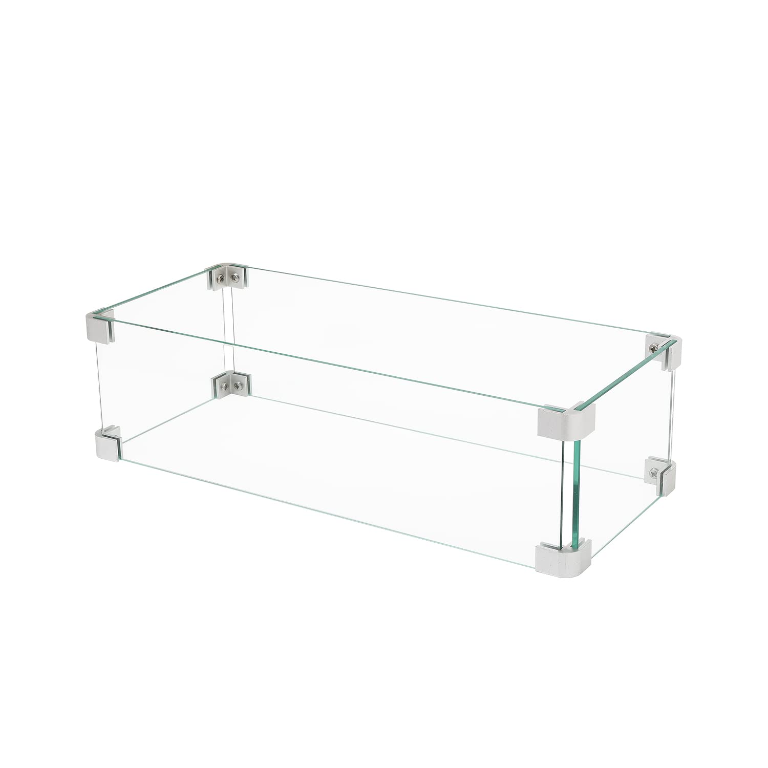 35.5x9x5.5 Inch Rectangle Fire Table Glass Wind Guard - Tempered Glass Flame Shield for Fire Pit Burner Pans | Outdoor Patio, Backyard, Camping & Deck Heating Solution