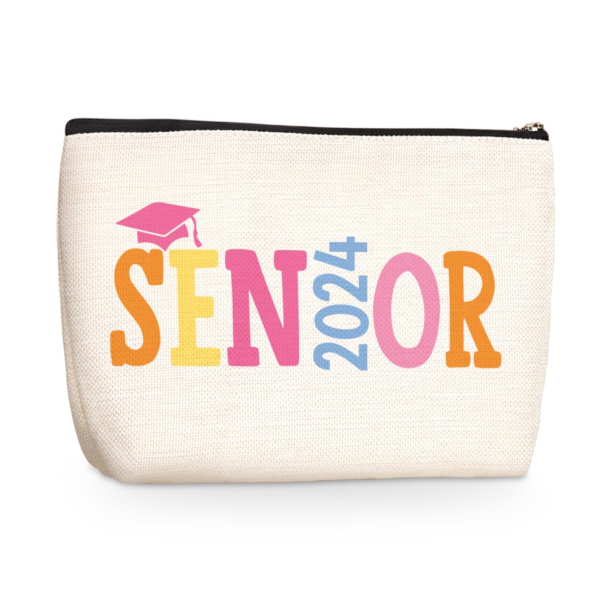2024 Graduation Makeup Bag - Class of 2024 Cosmetic Pouch for High School & Nurse Graduates | Perfect Gift for Women, Best Friends, Niece, Cousin from Mom & Dad | Great for Travel, College Dorm & Daily Use