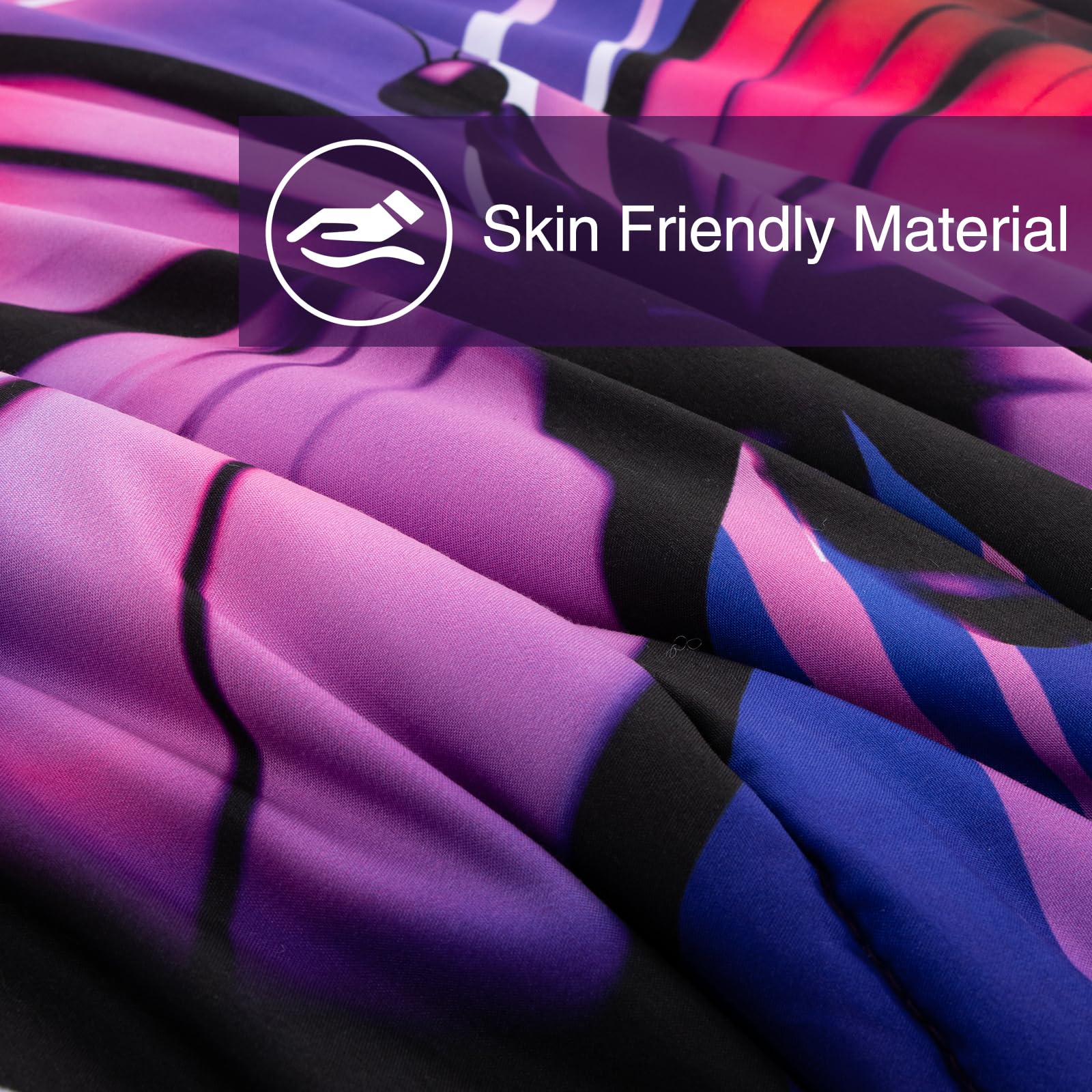 6pcs Galaxy Butterfly Bed in a Bag Set - Purple & Blue 3D Printed Twin Comforter for Girls, Kids & Teens | Dreamy Space Themed Bedding for Kids' Rooms & Sleepovers