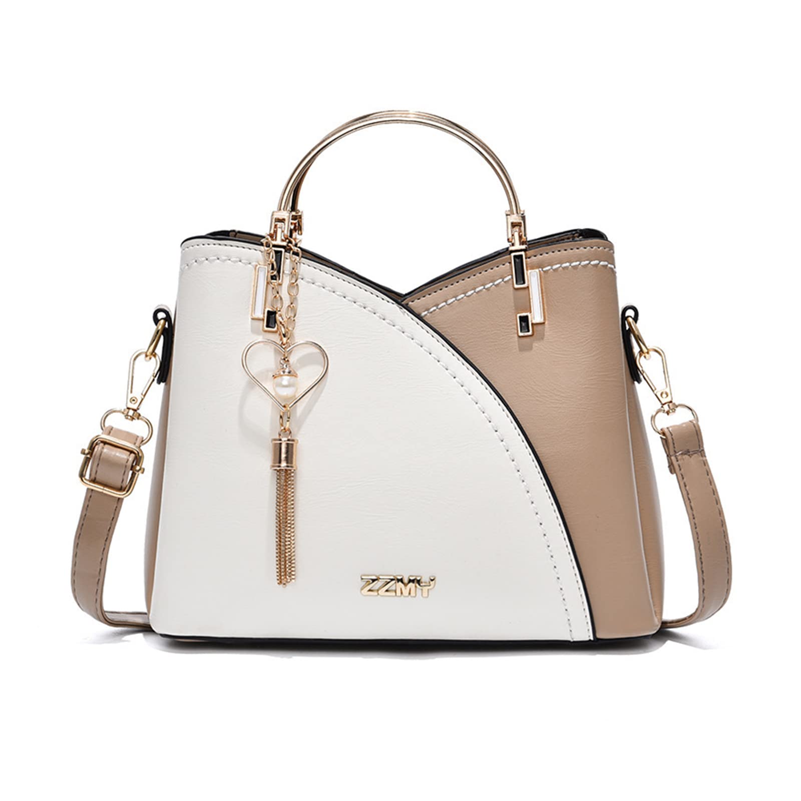 Stylish NICOLE & DORIS Women's Small Top Handle Crossbody Bag - PU Leather Shoulder Purse with Contrast Colors for Work, Party & Daily Use | Fashionable Messenger Satchel Handbag