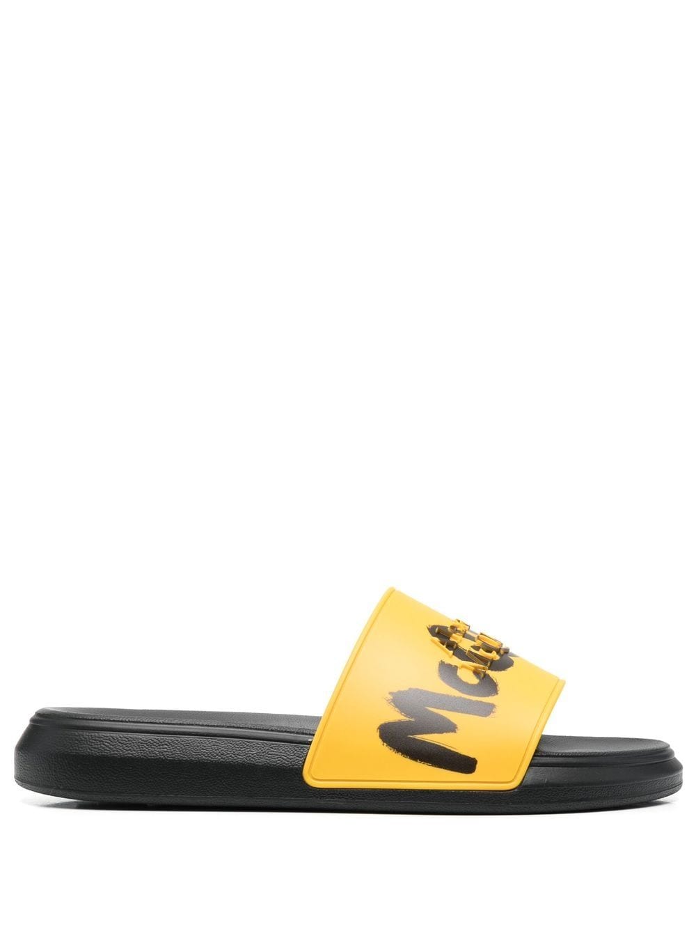 Alexander McQueen Yellow Leather Sandals for Women - Stylish Designer Flats for Summer Outfits & Beach Vacations