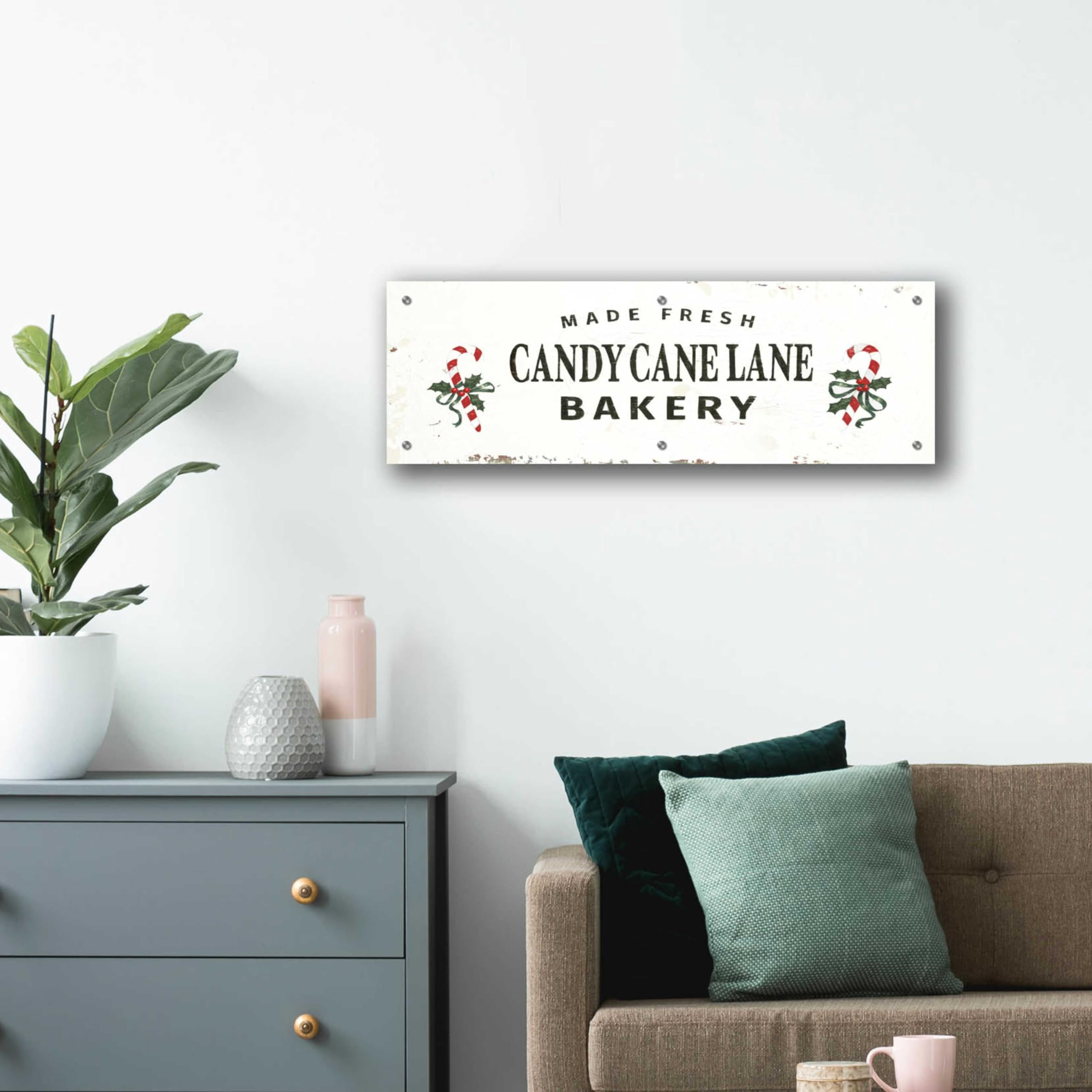 James Wiens 'Christmas in the Heartland V' Acrylic Glass Wall Art - 36x12 Inches Holiday Home Decor for Living Room, Bedroom & Office