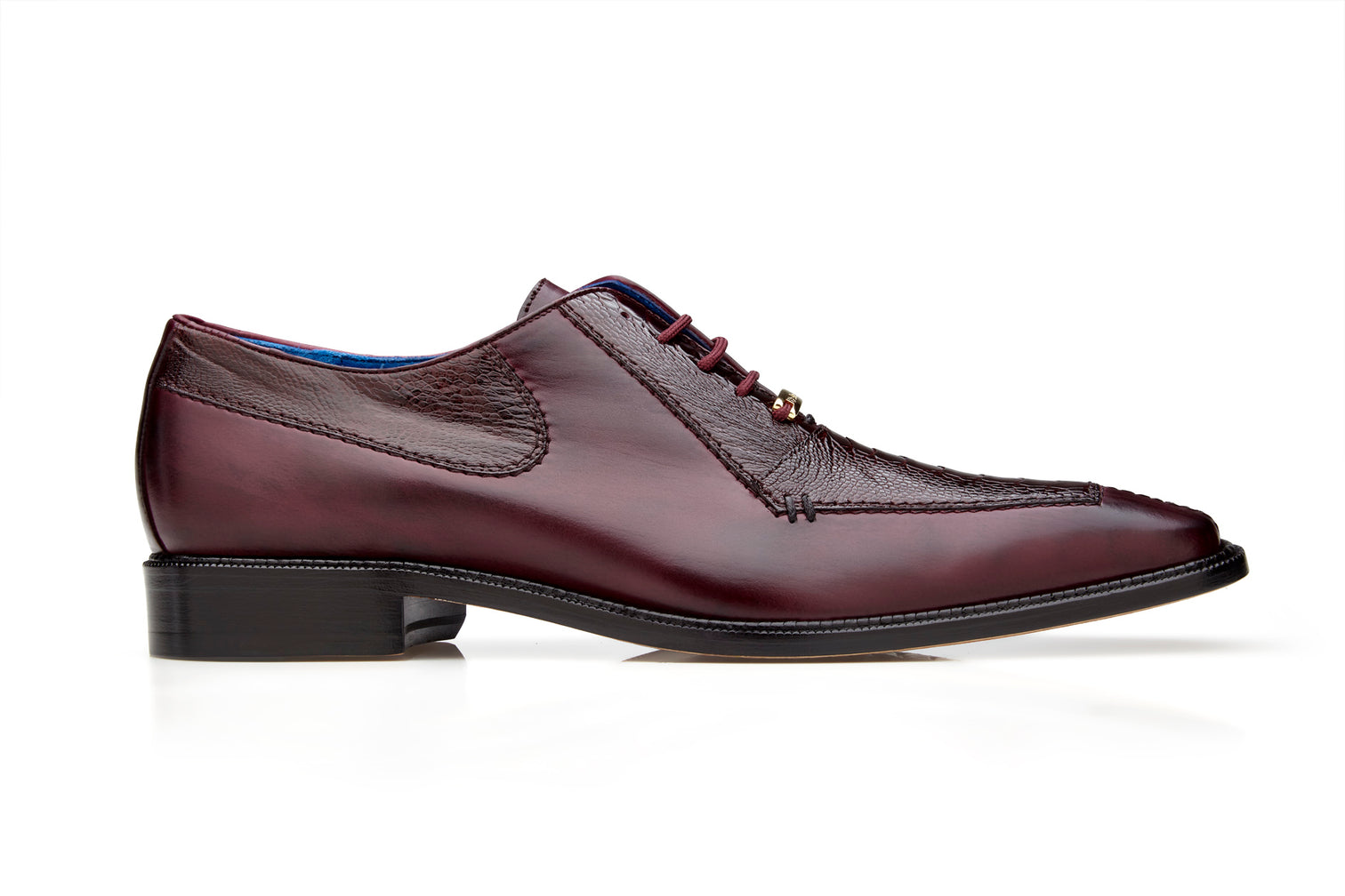 Belvedere Biagio Genuine Ostrich Leg & Italian Calfskin Dress Shoes - Antique Burgundy B13 | Premium Men's Formal Footwear for Business, Weddings & Special Occasions