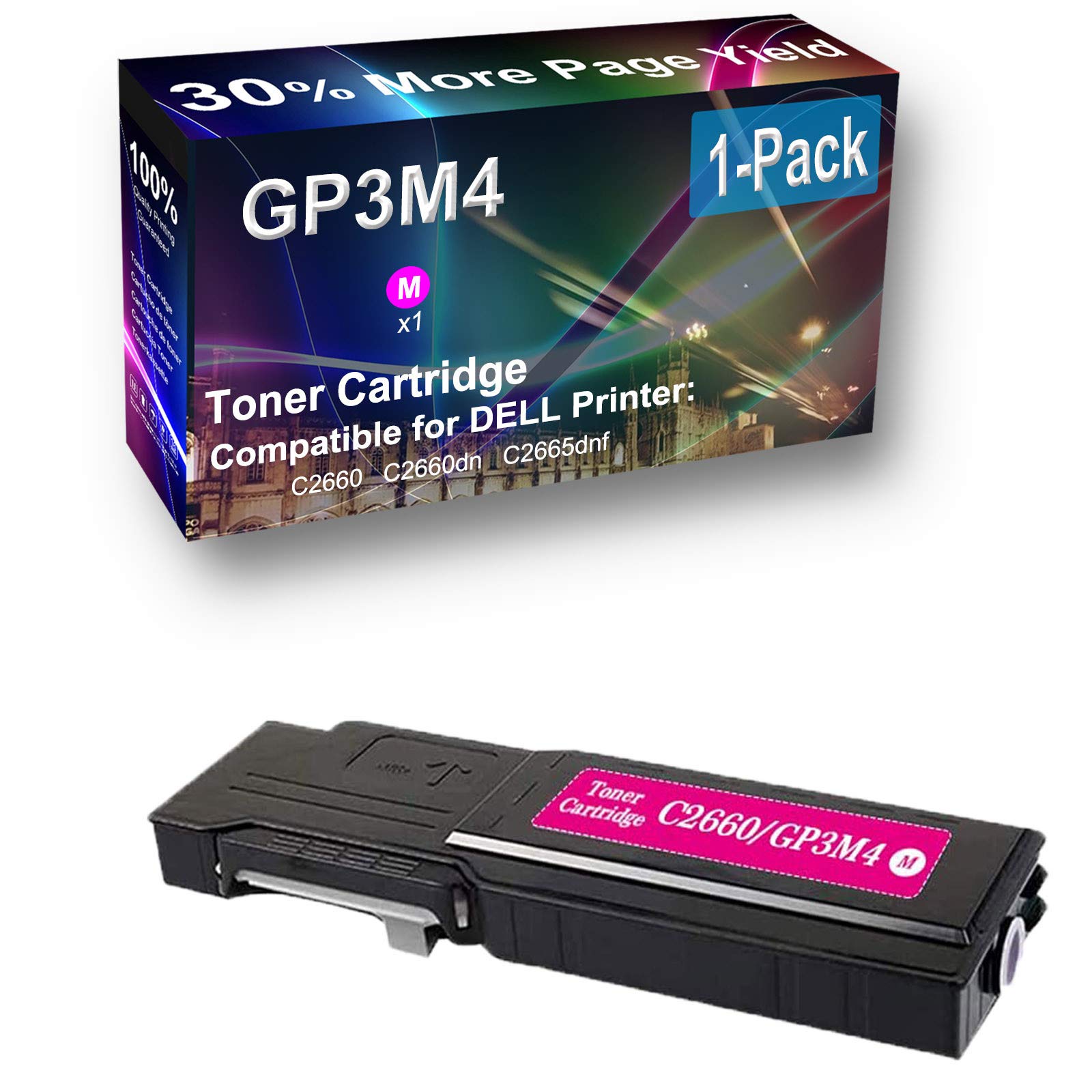 High Yield GP3M4 Compatible Toner Cartridge (1-Pack, Magenta) for Dell C2665dnf Printer - Perfect for Office Printing & High Volume Documents