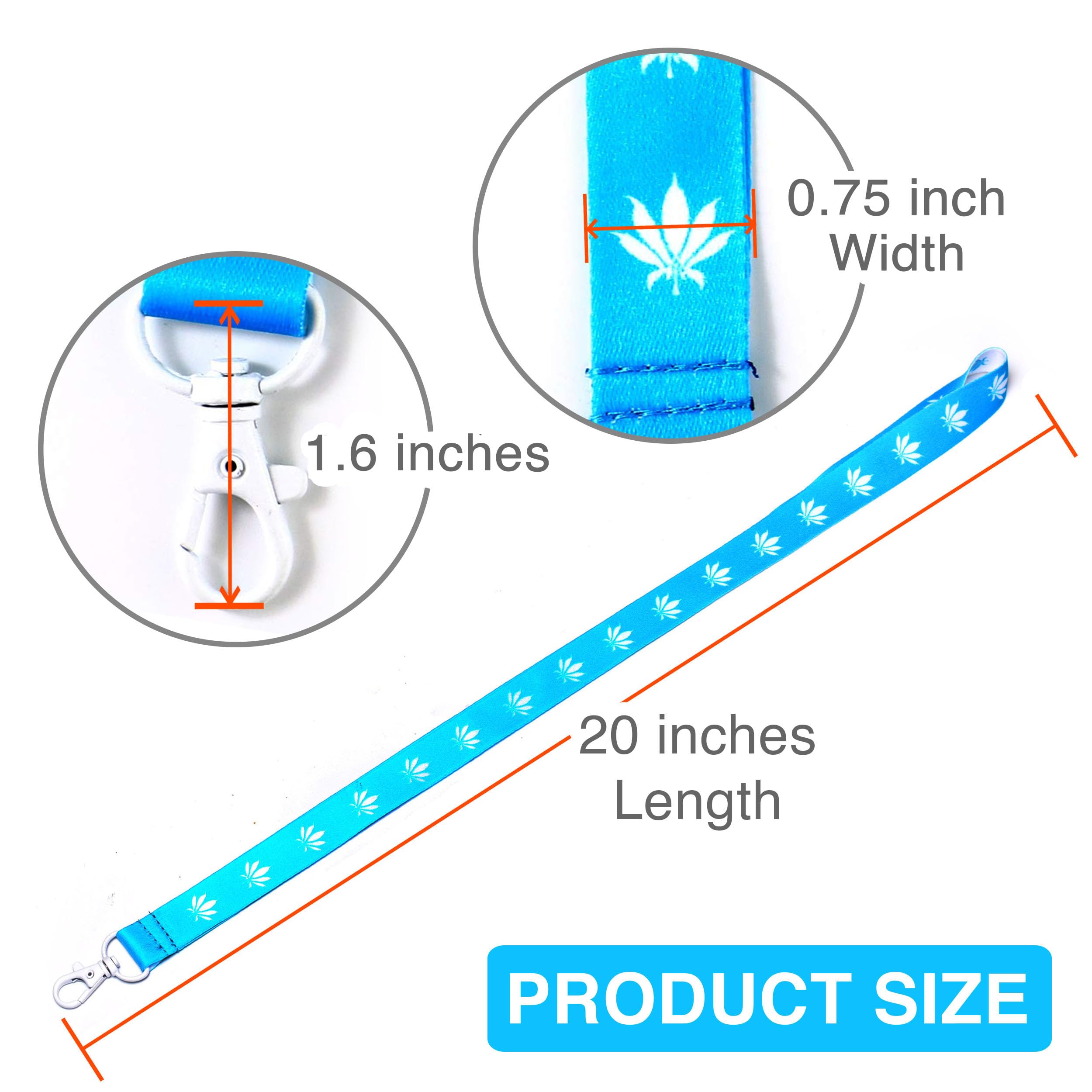 EASTEX Marijuana Leaf Lanyard Keychain - Weed Vape ID Holder for Keys & Badges - Adjustable Keychain for Men & Women - Perfect for Work, Festivals & Cannabis Events