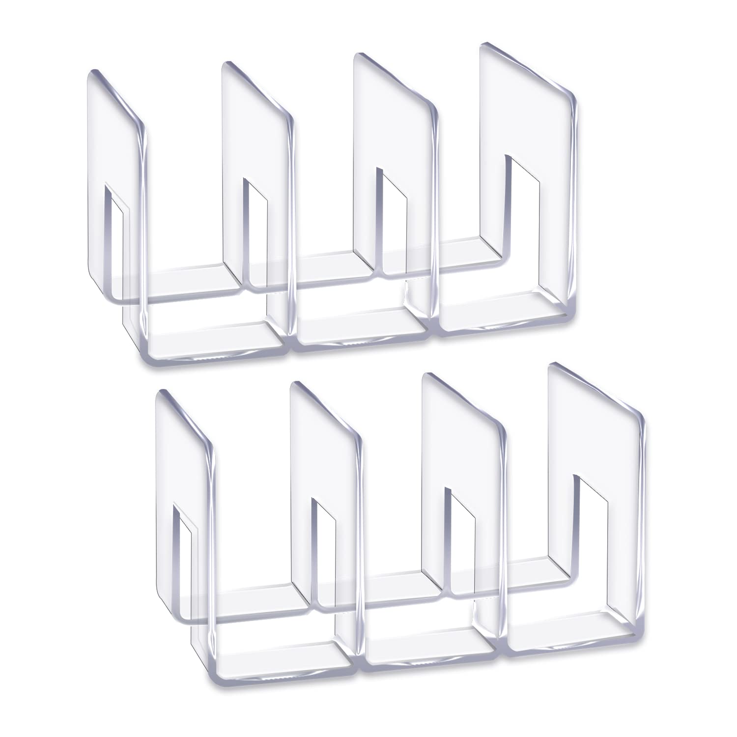 LUGUNU Clear Acrylic Purse Organizer & Desk File Sorter - 2 Pack Mesh Shelf Dividers for Closet, Office, Bookshelf Storage | Perfect for Handbags, Documents, Makeup & Home Organization