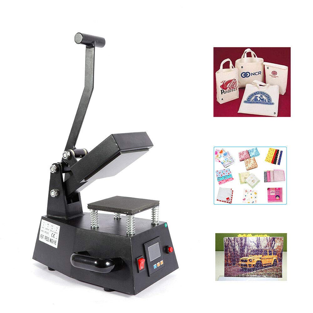 600W Digital Heat Press Machine for T-Shirts, Hats, Mugs & Mouse Pads - Industrial Grade Hot Stamping Equipment with Single Heater (0-250℃, Black) - Perfect for DIY Logo Printing, Custom Apparel & Promotional Items