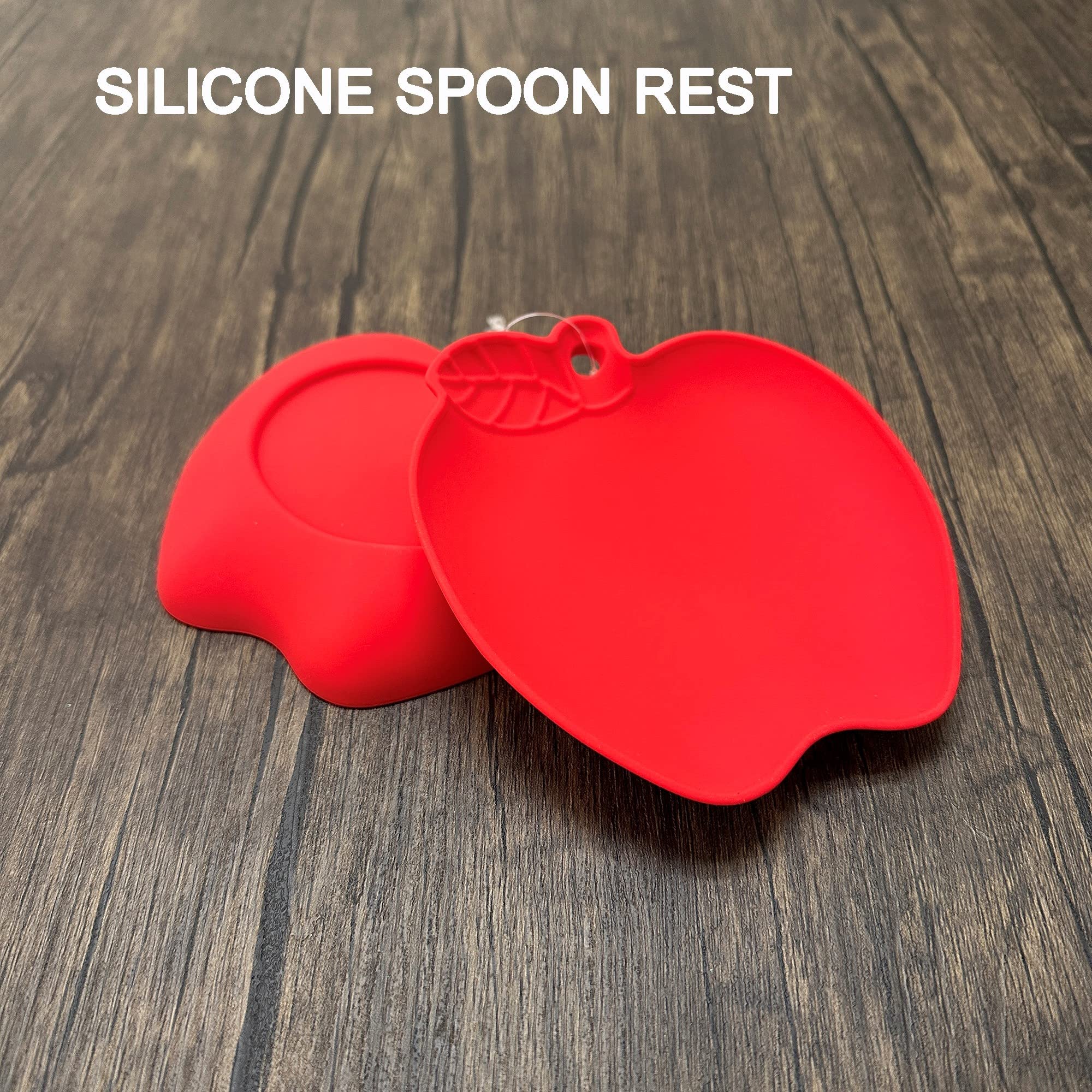 UPware Apple-Shaped Silicone Spoon Rest - Non-Slip, Durable & Reusable Kitchen Utensil Holder for Countertops & Dining Tables | Perfect for Cooking, Serving & Kitchen Decor