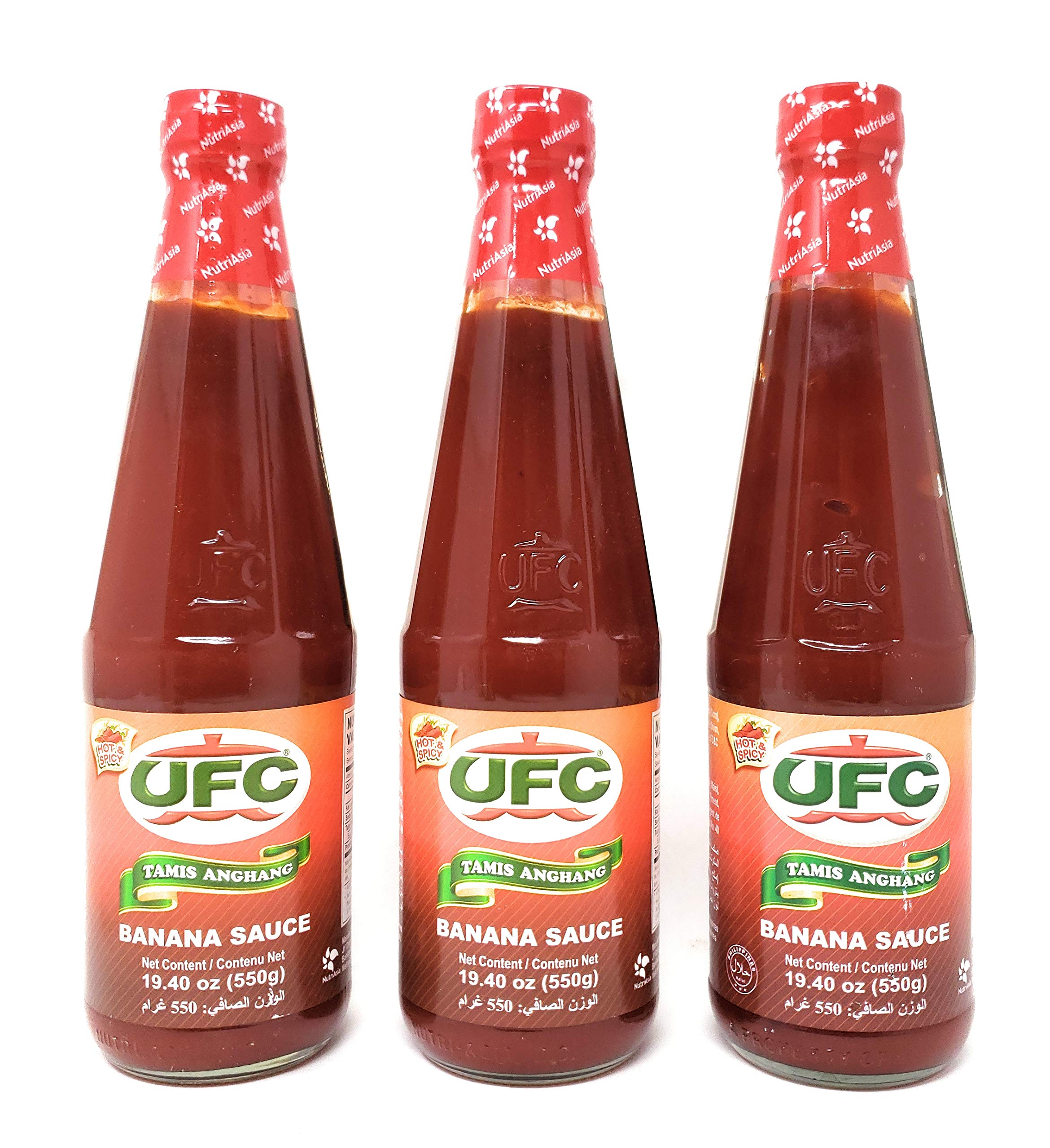 UFC Hot & Spicy Banana Sauce - 3 Pack (58.2oz Total) - Perfect for Wings, Tacos & BBQ - Authentic Thai Chili Flavor