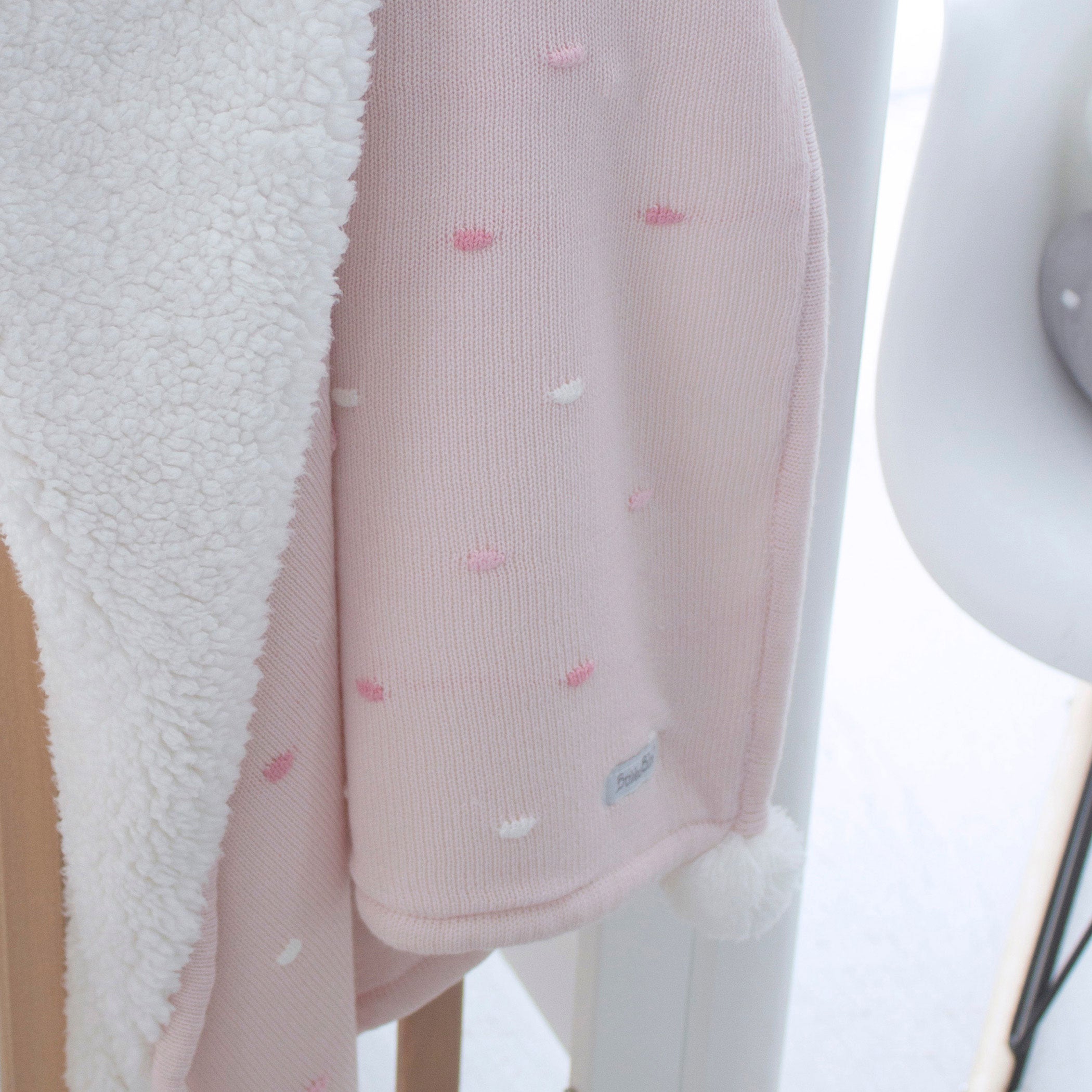 Soft Pink Confetti Cotton Knit Blanket - Cozy & Breathable Throw for Bed, Couch, Nursery - Perfect for Gifts, Home Decor, and Relaxation