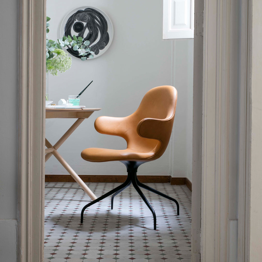 Hayon Catch Chair JH2 with Swivel Base by &Tradition - Modern Lounge Chair for Living Room, Office, or Reading Nook