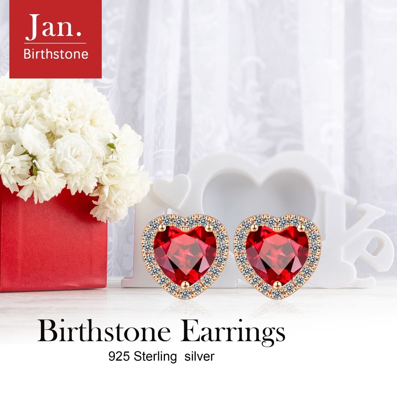 Memorjew Sterling Silver Birthstone Stud Earrings for Women - Elegant Anniversary, Christmas, Mother's Day & Birthday Gifts for Wife, Mom, Girlfriend | Perfect for Everyday Wear, Date Nights & Special Occasions