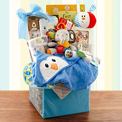 Premium Baby Boy Gift Basket - Newborn & Toddler Gift Set with Personalized Keepsake - Perfect for Baby Showers, Birthdays & Christenings
