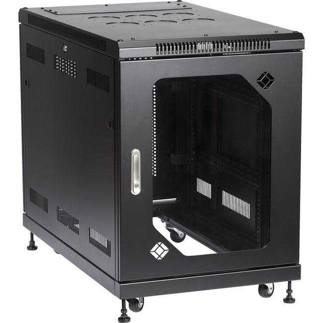 15U Server Cabinet 24 Inch Wide x 40 Inch Deep with Tempered Glass Door - Ideal for Data Centers, Network Racks & Home Server Rooms