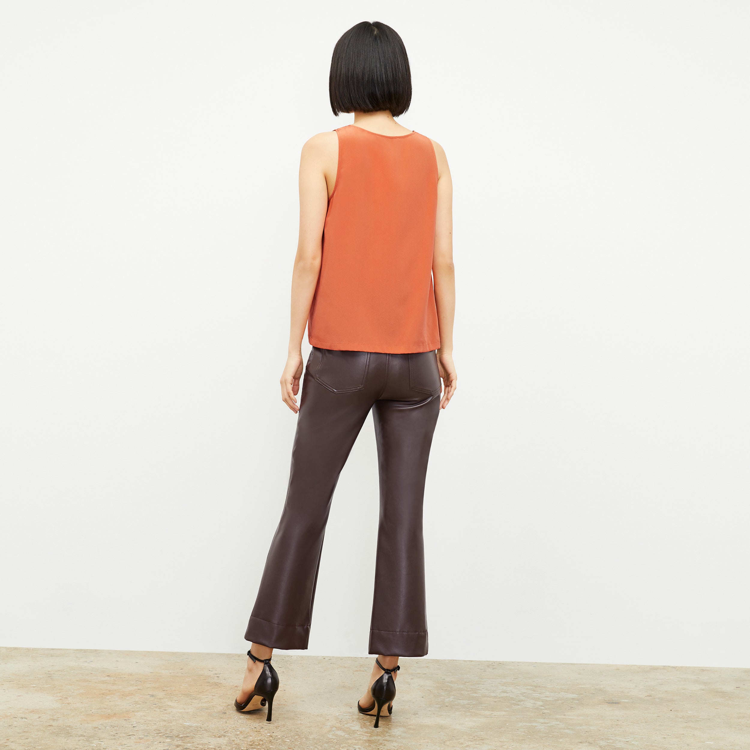 Archie Vegan Leather Pants in Brown | Stylish & Comfortable Vegan Leather Trousers for Women | Perfect for Casual Wear, Office & Night Out