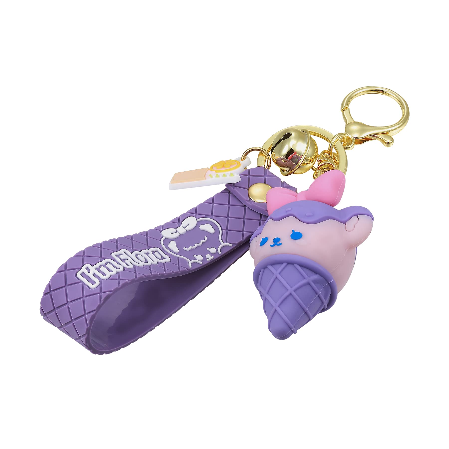 Cute Ice Cream Girl Keychain - Adorable Jewelry Keyring for Car Keys, Coins & Mobile Phone - Perfect Gift for Girls & Teens - Great for Backpacks, Purses & Everyday Use