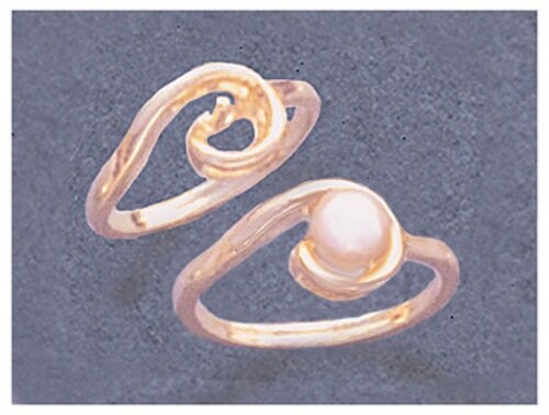 5-6mm Half Drilled Pearl Blank Ring - Solid Sterling Silver or 14kt Gold Setting (Size 5-8) - Perfect for DIY Jewelry Making & Bridal Accessories