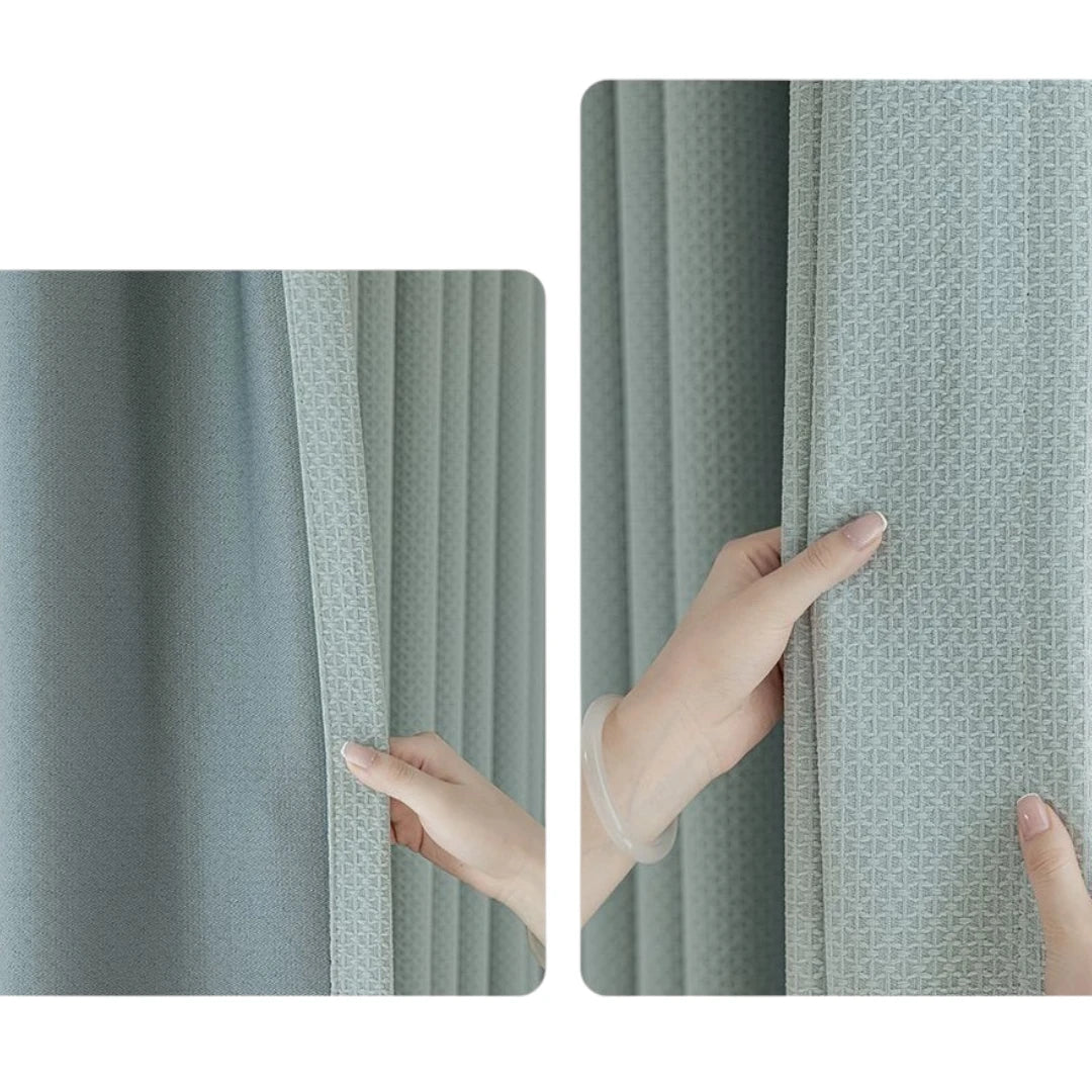 Blake Chenille Basketweave Blackout Curtains for Bedroom - Custom Room Darkening Window Drapes for Home Theater & Nursery