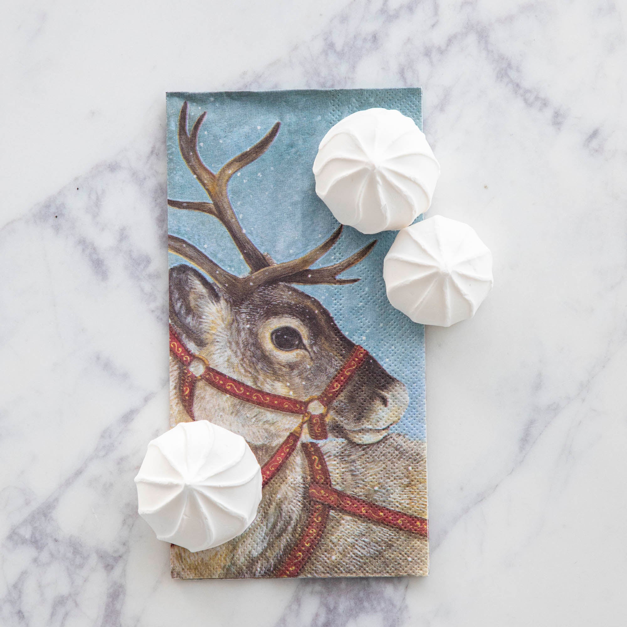 Festive Reindeer Christmas Napkins - 20 Pack Holiday Dinner Party Paper Napkins for Xmas Decorations, Table Setting & Winter Celebrations