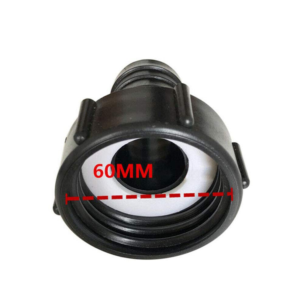 1000L IBC Water Tank Hose Adapter - 60mm Outlet to 1 Inch Connector Fitting for Industrial & Agricultural Water Transfer - Perfect for Farm Irrigation, Chemical Transport, and Liquid Storage Systems