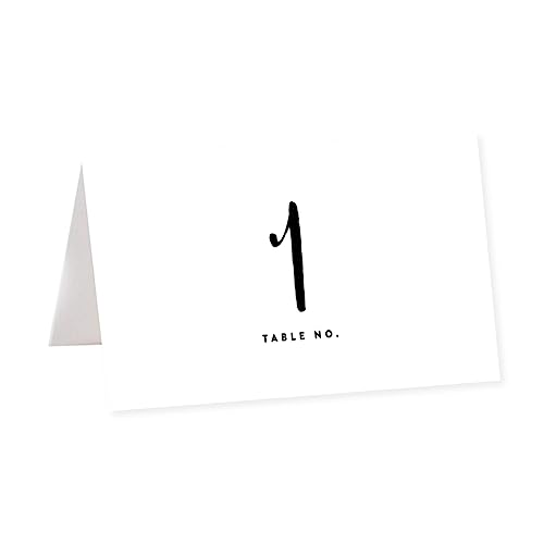 Table Number Black and White
