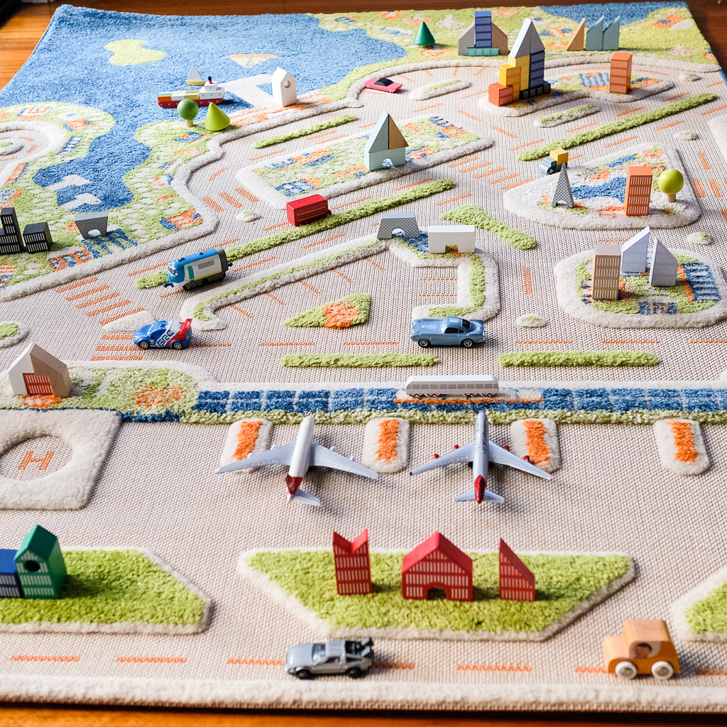 Janod Wooden City Blocks & Puzzle Set for Toddlers – Educational Building Toys for Kids Ages 2-4 – Creative Play for Preschool Learning & Fine Motor Skills Development
