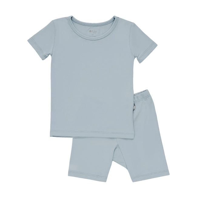 Kyte Baby Short Sleeve Toddler Pajama Set - Soft Cotton Sleepwear for Boys & Girls (Fog Color) - Perfect for Bedtime, Lounging & Playtime