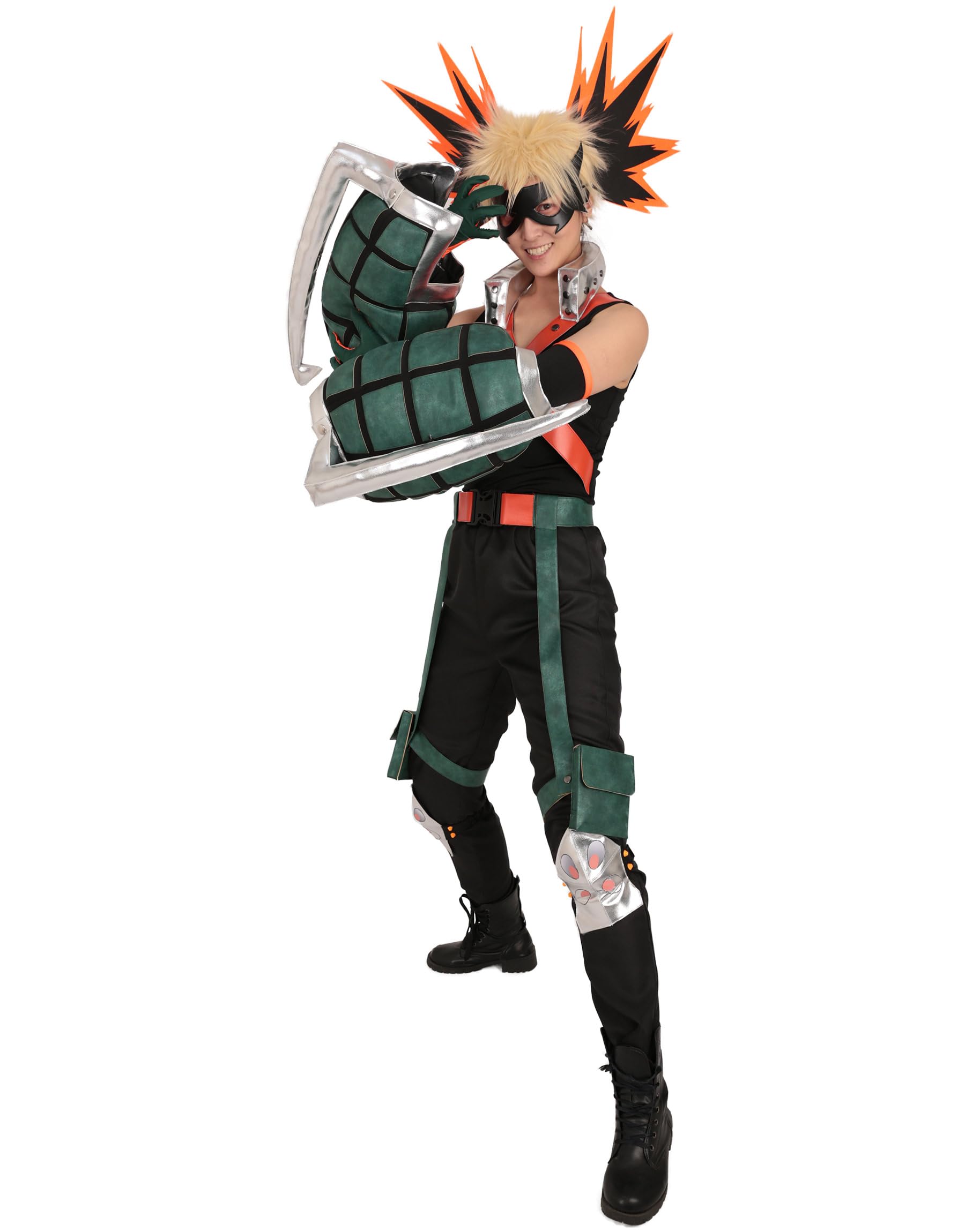 Miccostumes Men's Anime Hero Cosplay Costume with Gauntlets - Premium Quality Cosplay Outfit for Comic Con, Halloween & Cosplay Events