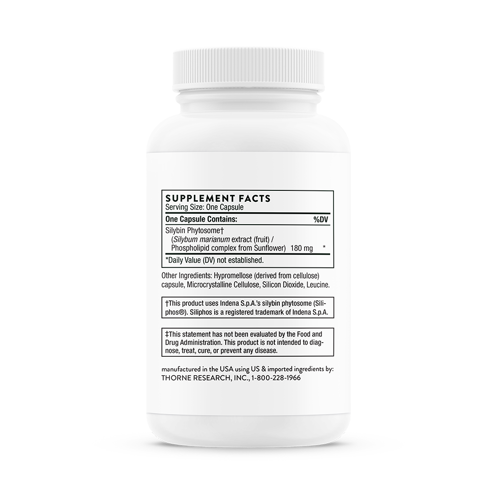 Thorne Siliphos (SF733) - Premium Milk Thistle Extract for Liver Support & Detox - Supports Healthy Digestion & Immune System - Ideal for Daily Wellness & Post-Party Recovery