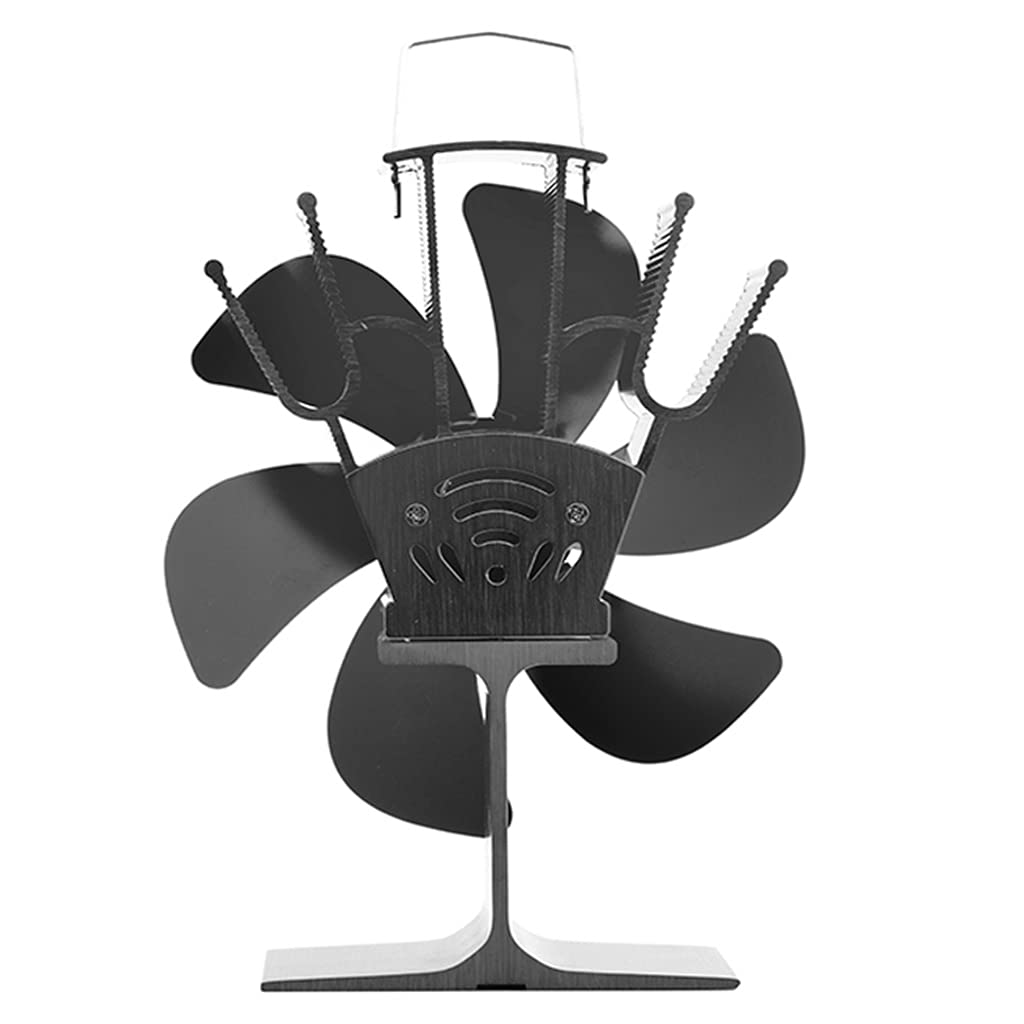 Saddgo 6-Blade Auto-Sensing Silent Heat Powered Stove Fan - No Electricity Needed, Large Black Flue Fan for Home & Family | Perfect for Wood Stoves, Fireplaces & Energy-Efficient Heating
