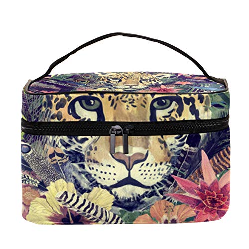 Waterproof Travel Makeup Bag with Watercolor Pattern - Portable Cosmetic Organizer for Women, Perfect for Gym, Travel & Daily Use