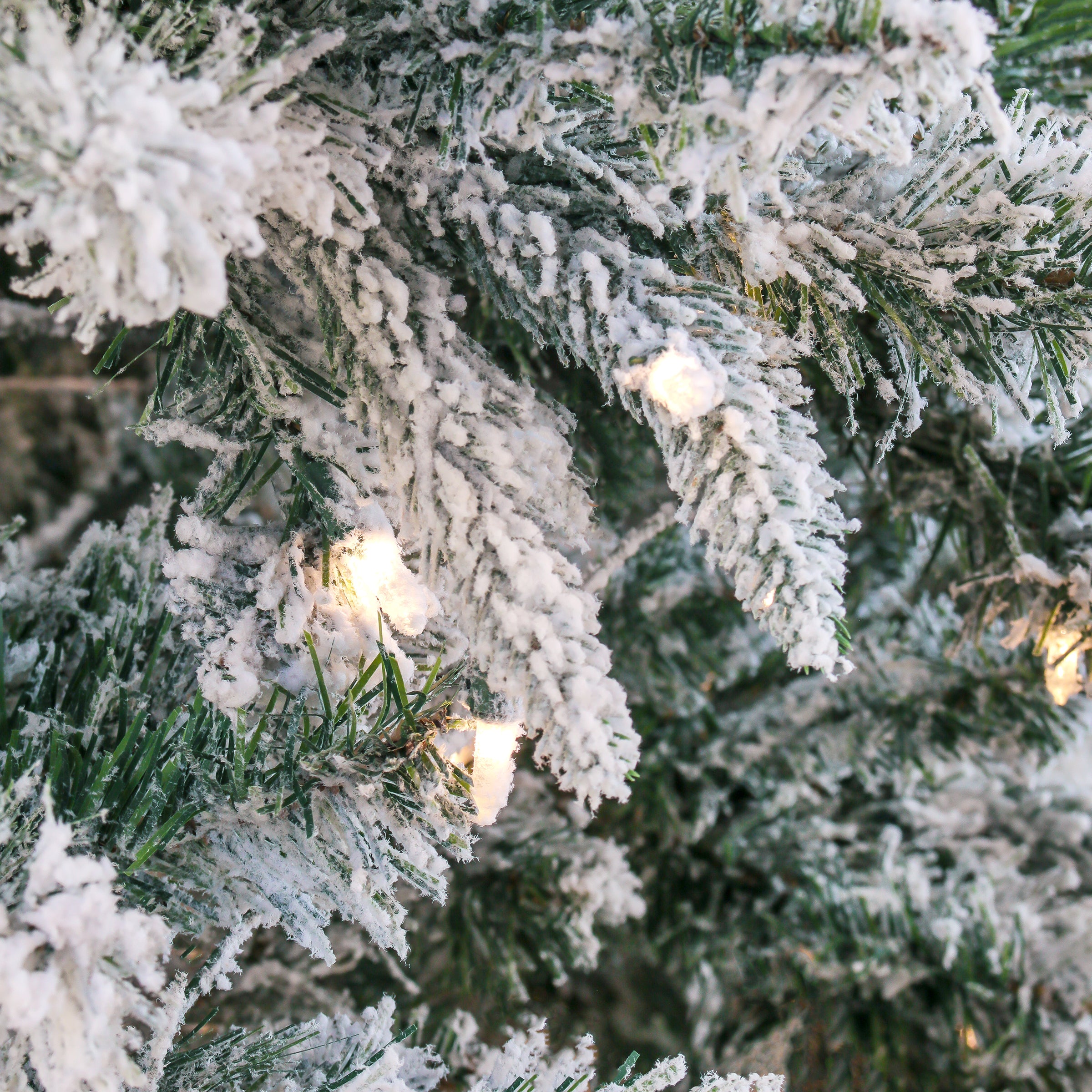 6.5 ft Pre-Lit Snowy Mixed Pine Christmas Tree with 300 Clear LED Lights - Perfect for Holiday Home Decor, Office, and Party Decoration