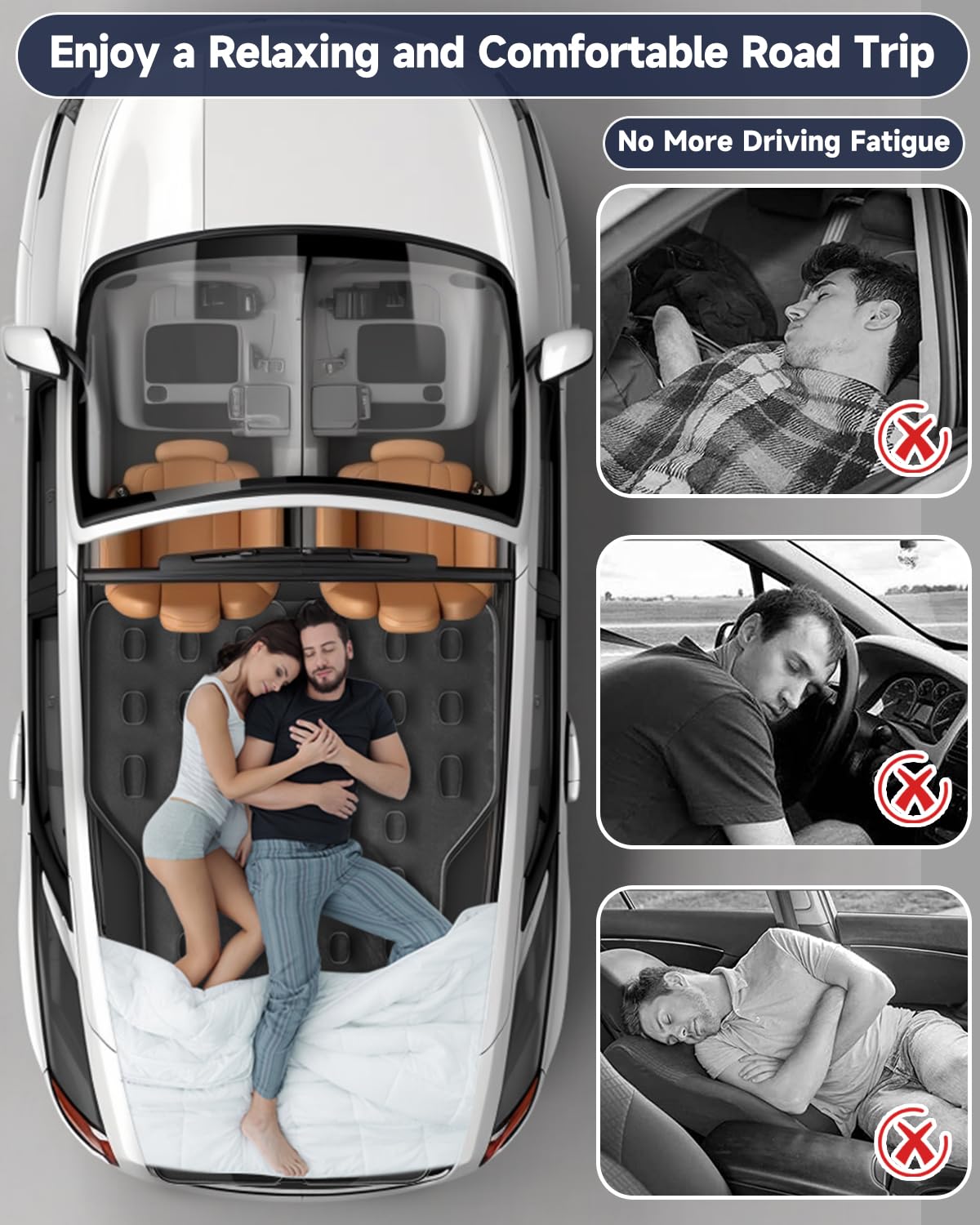 **Upgraded Thickened SUV Air Mattress Bed with Electric Pump – Portable Inflatable Car Sleeping Airbed for Camping, Travel & Road Trips | Includes Pillows & Repair Patch Kit**    *(Perfect for SUV Back Trunk Camping, Long-Distance Travel, and Outdoor Adventures!)*